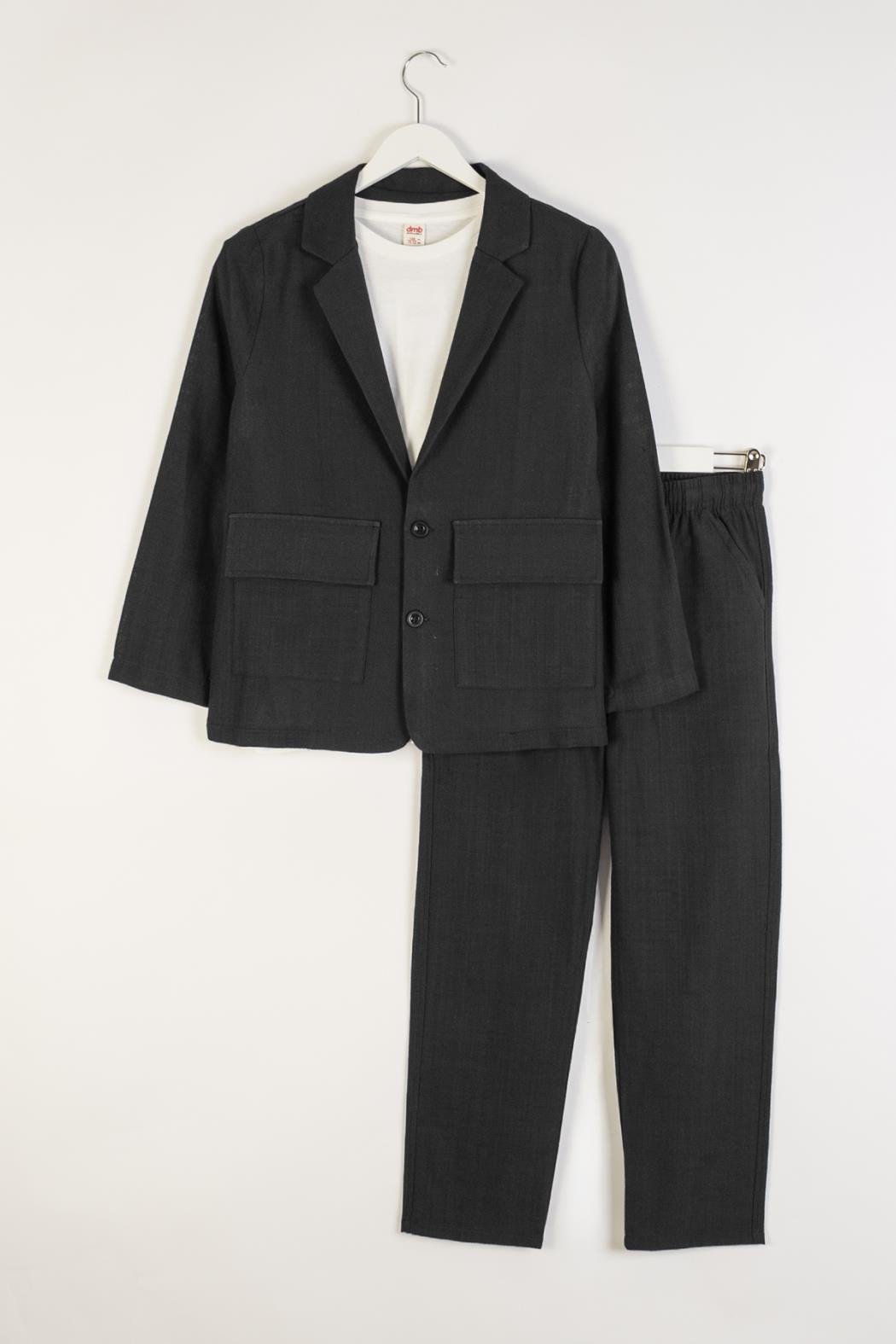 Keten Erkek 3'lü Takım - Siyah