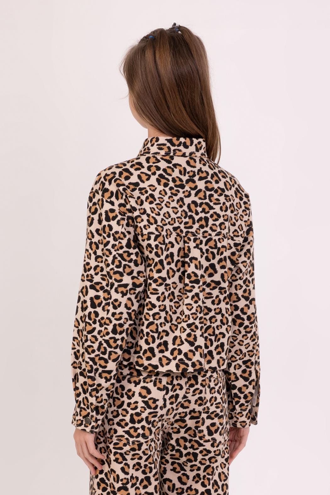 Leoparlı Kız Ceket - Bej