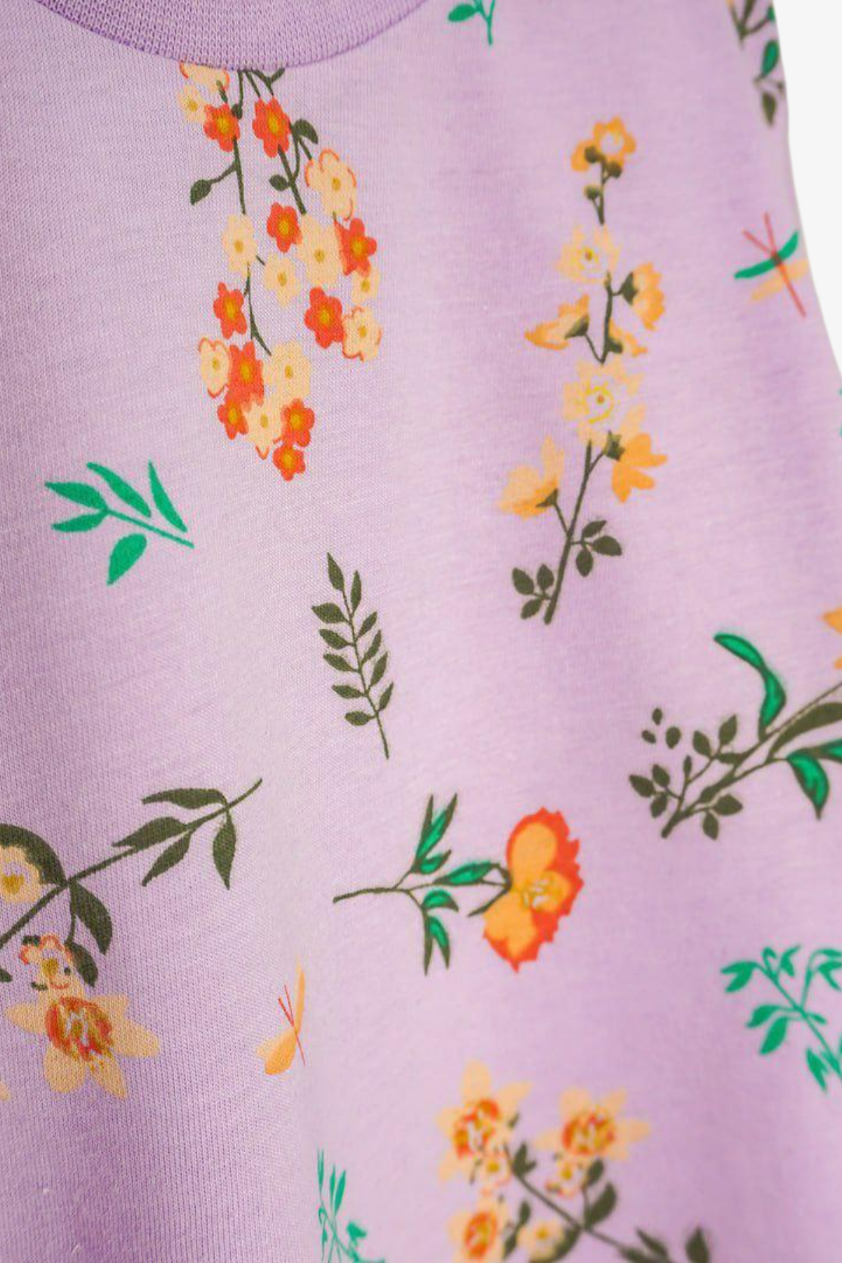 Lila Çiçekli Kız Pijama - Lila