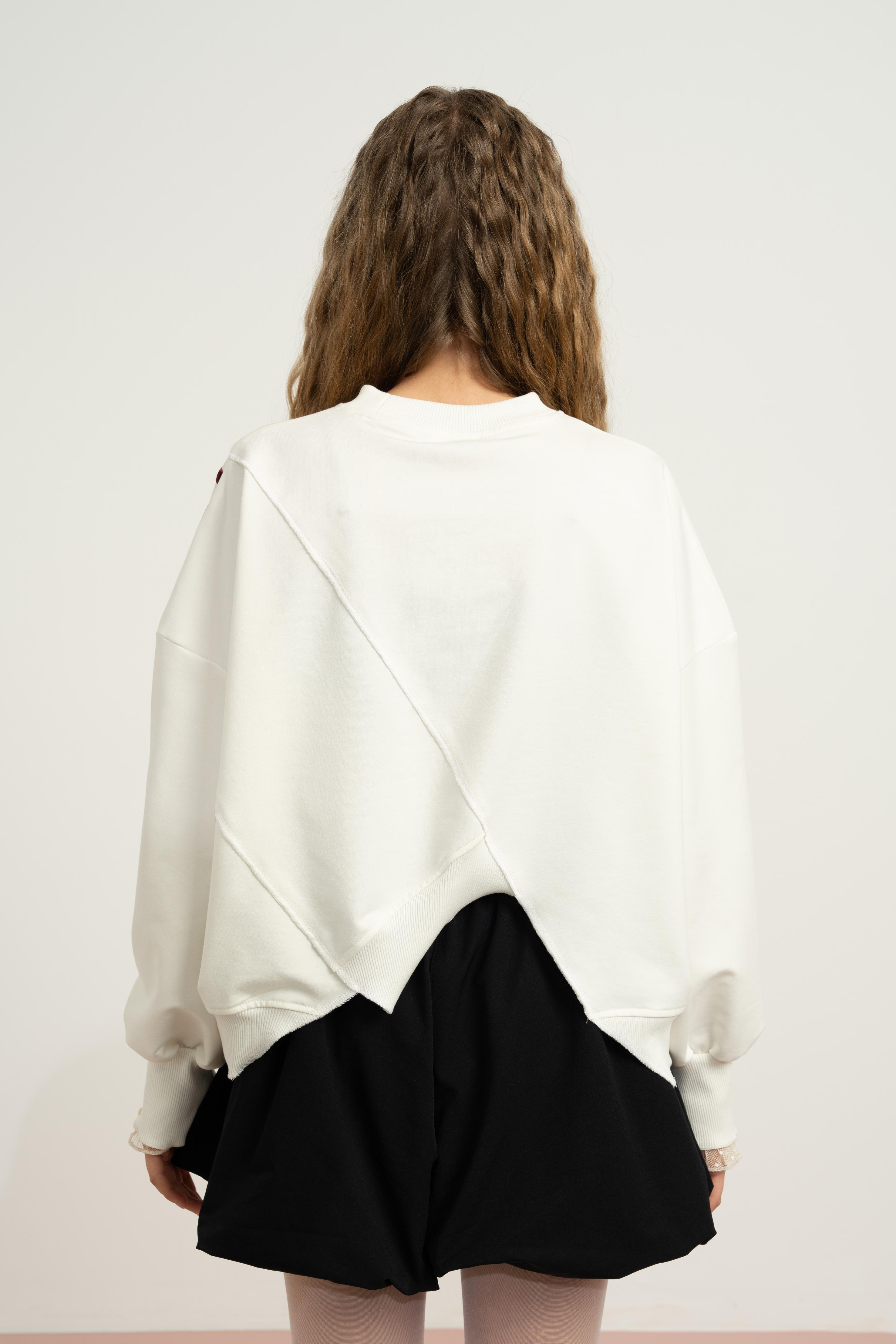 LOCO LOCO Create Kız Sweat - Ekru