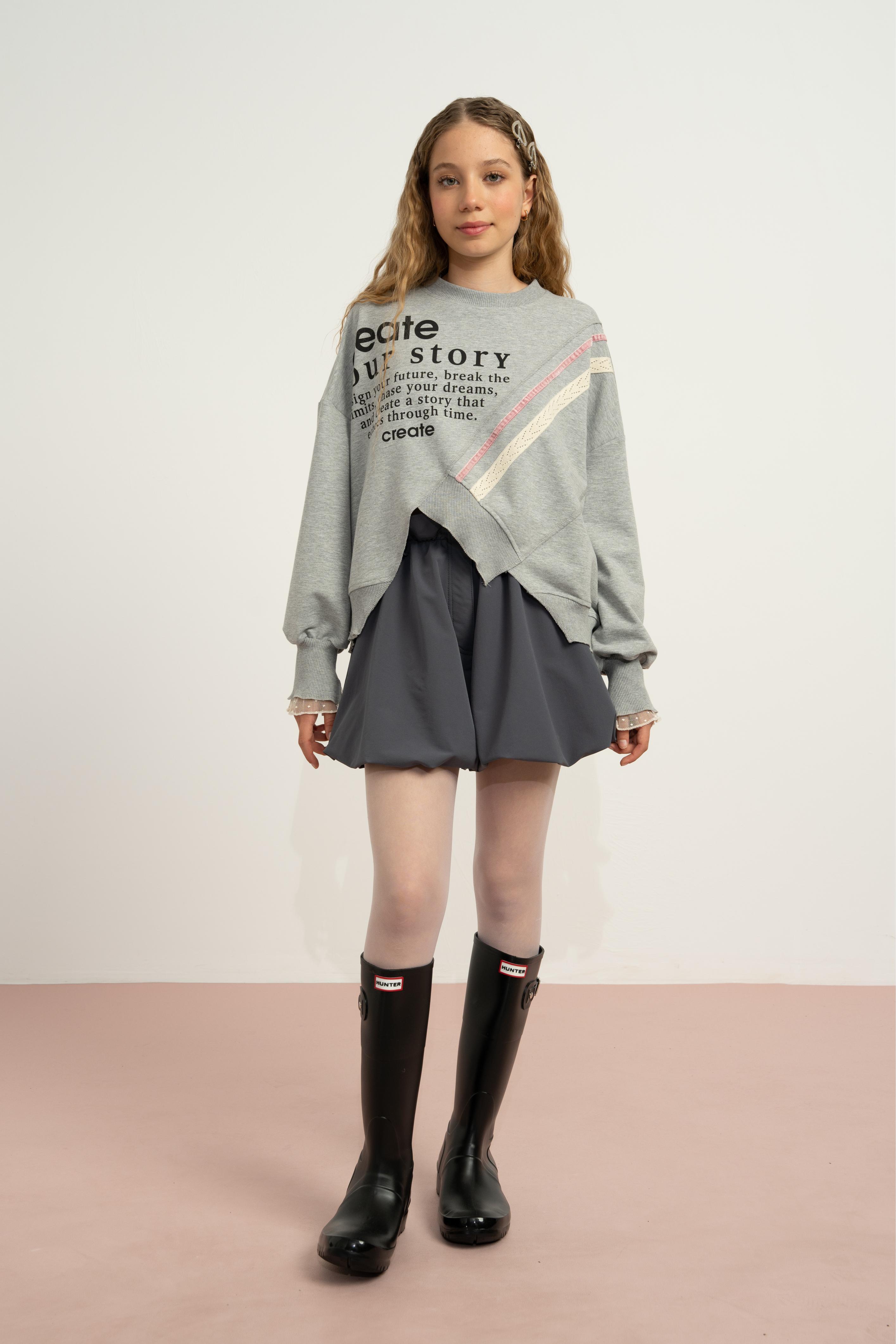 LOCO LOCO Create Kız Sweat - Gri