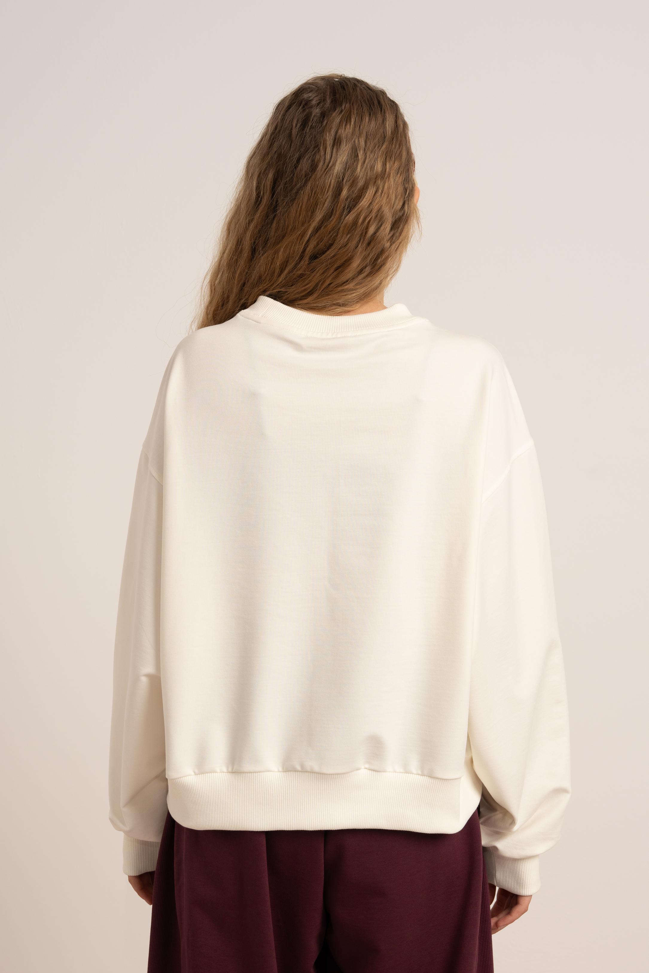 LOCO LOCO Dalmaçyalı Kız Sweat - Ekru