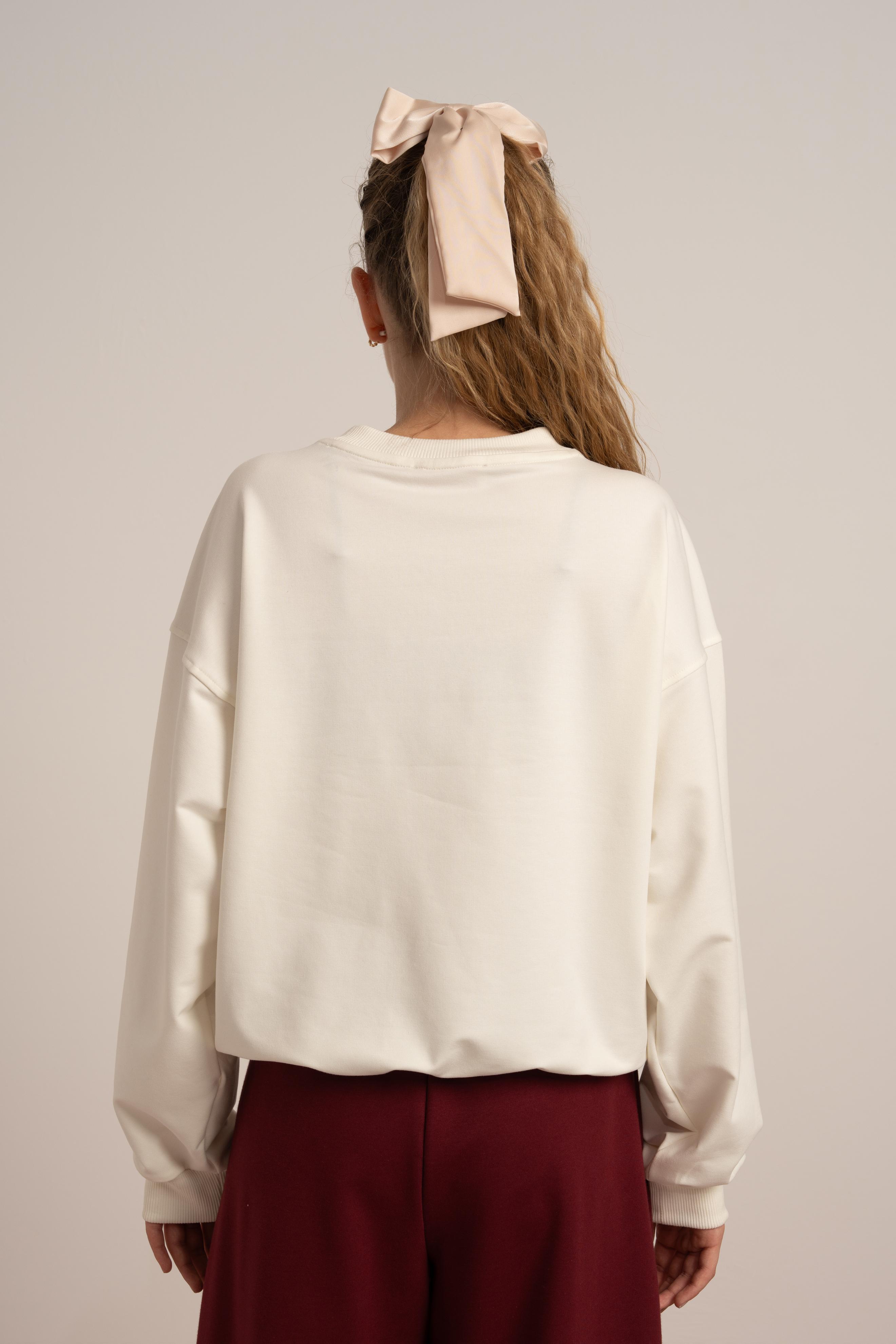 LOCO LOCO Dream Kız Sweat - Ekru