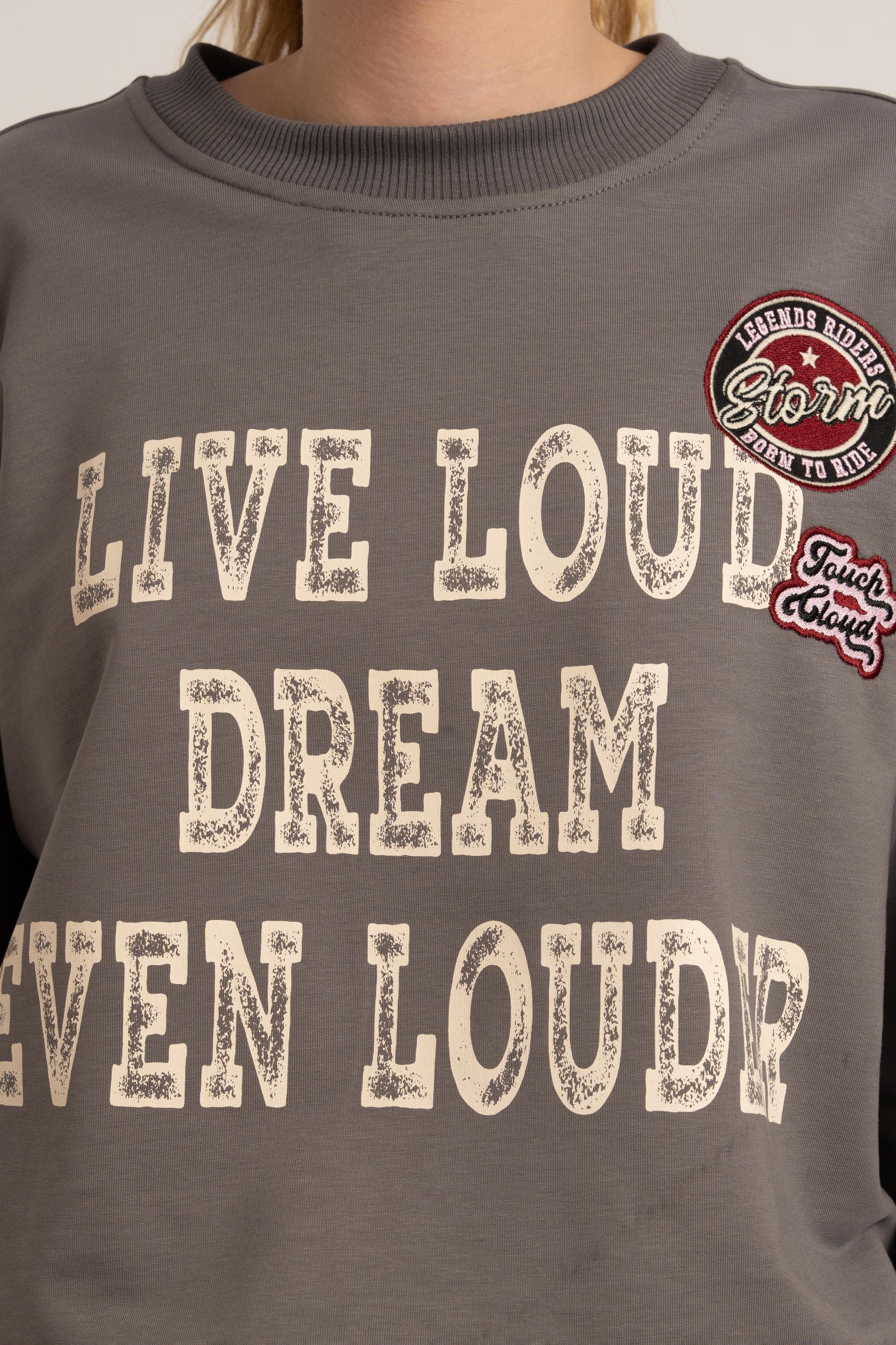 LOCO LOCO Dream Kız Sweat - Füme