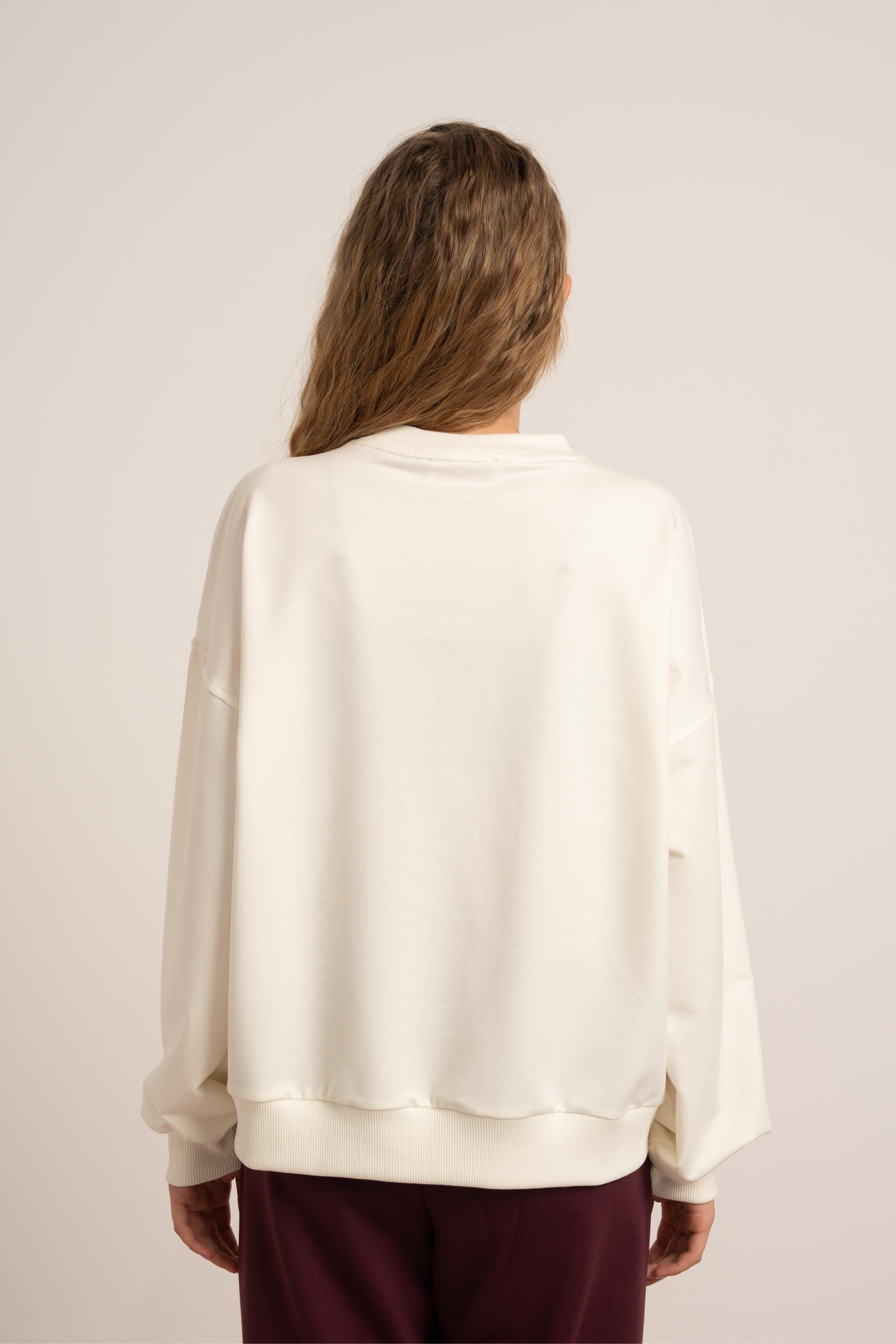 LOCO LOCO Kapşonlu Köpek Sweat - Ekru