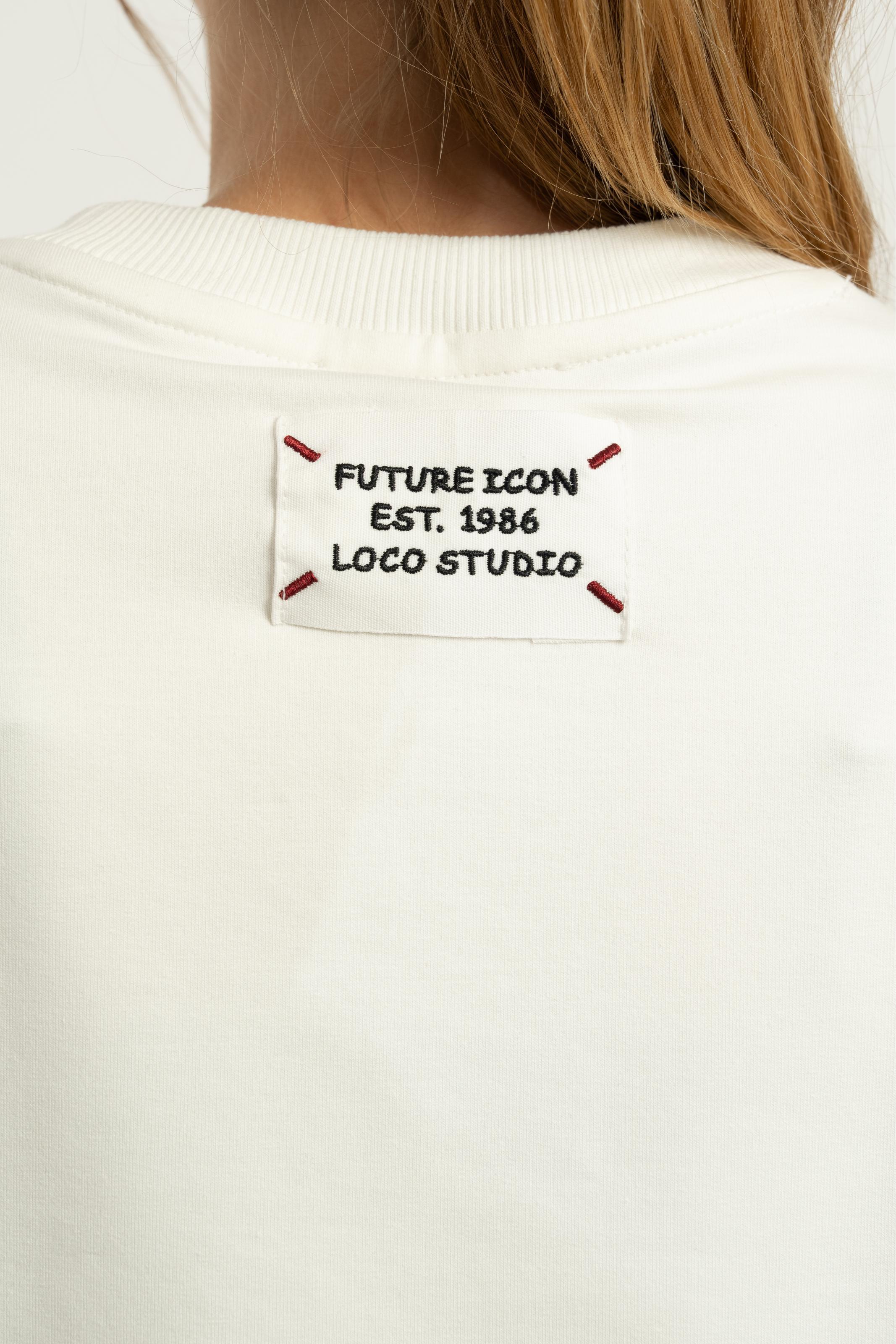 LOCO LOCO Önü Fermuarlı Sweat - Ekru