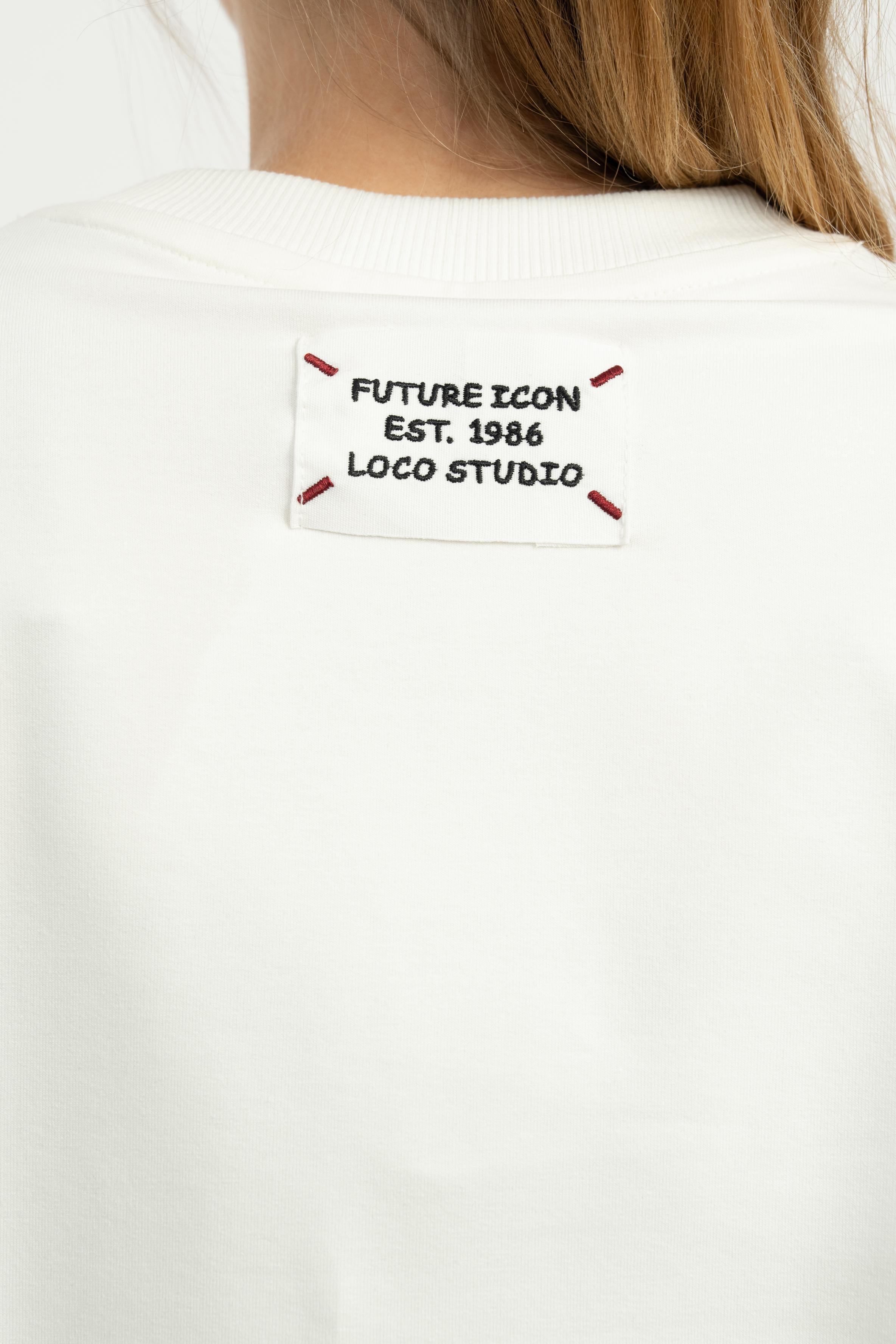 LOCO LOCO Önü Fermuarlı Sweat - Ekru
