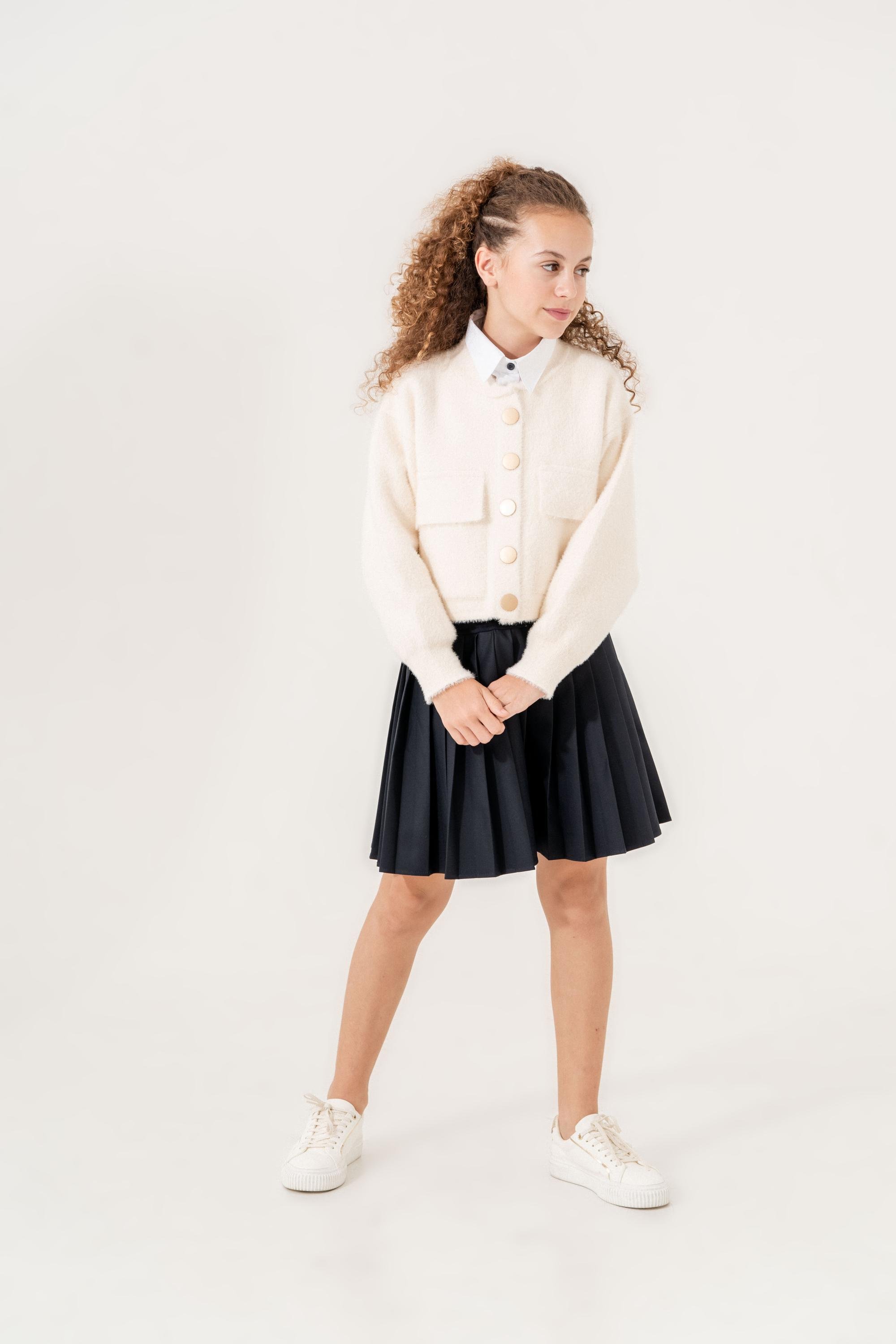 LOCO LOCO Sakallı Kız Ceket - Ekru