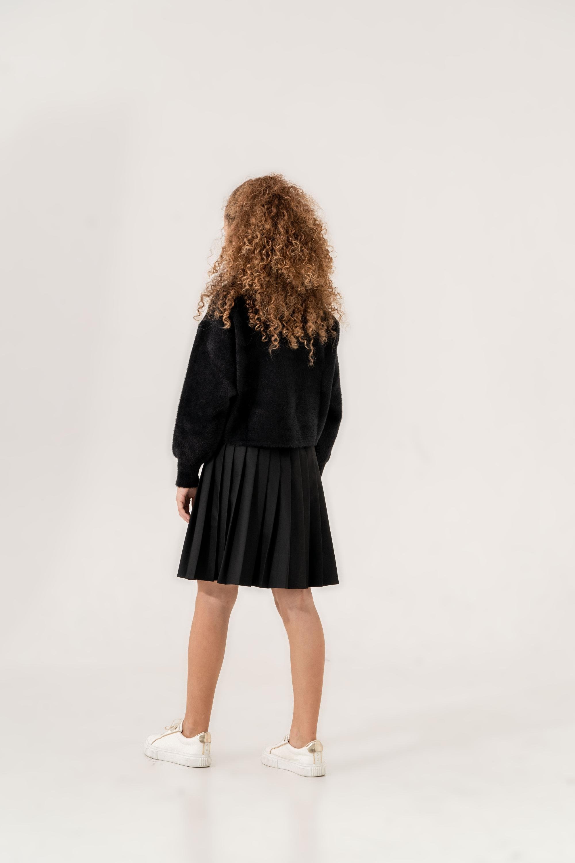 LOCO LOCO Sakallı Kız Ceket - Siyah