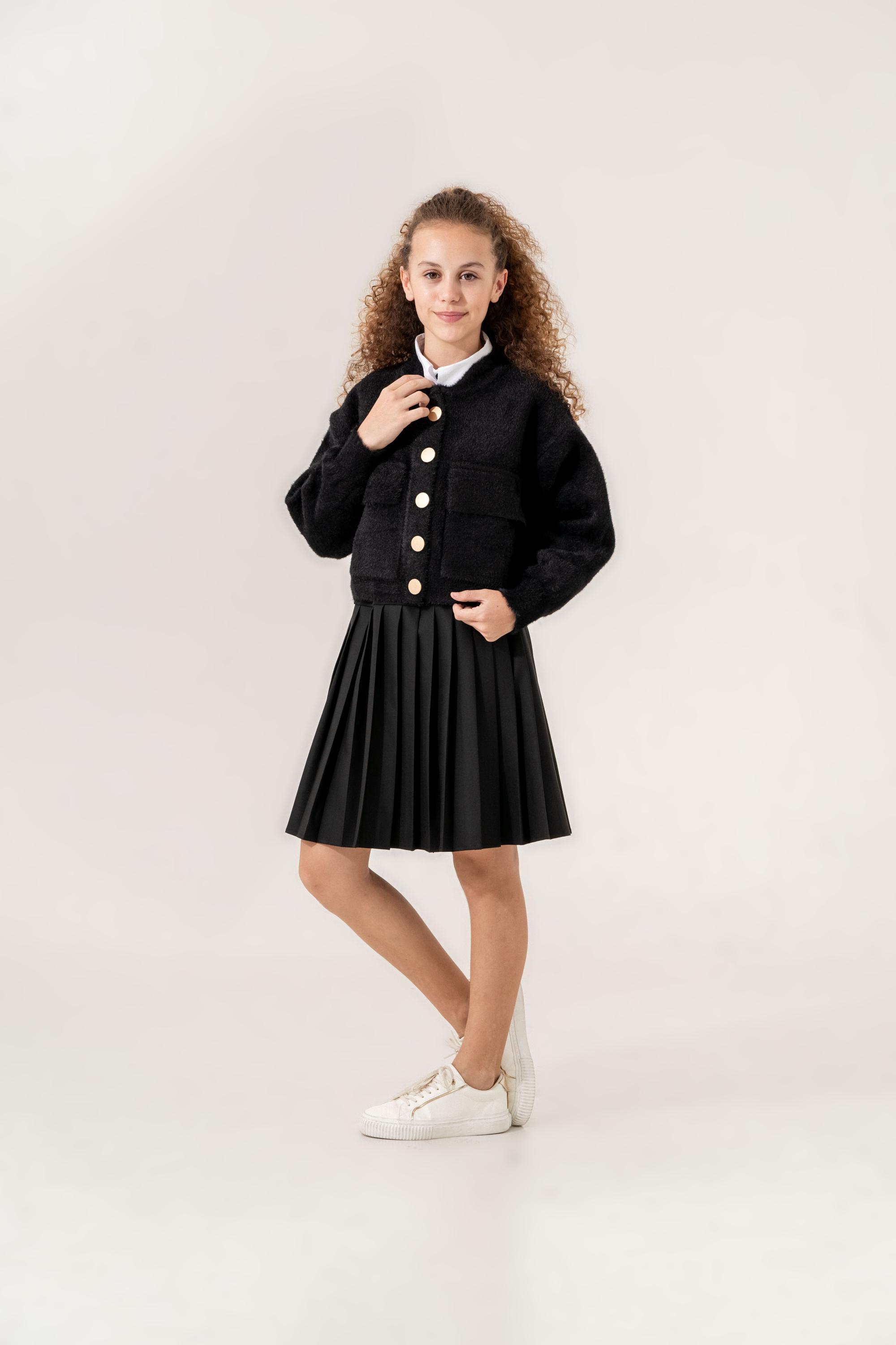 LOCO LOCO Sakallı Kız Ceket - Siyah