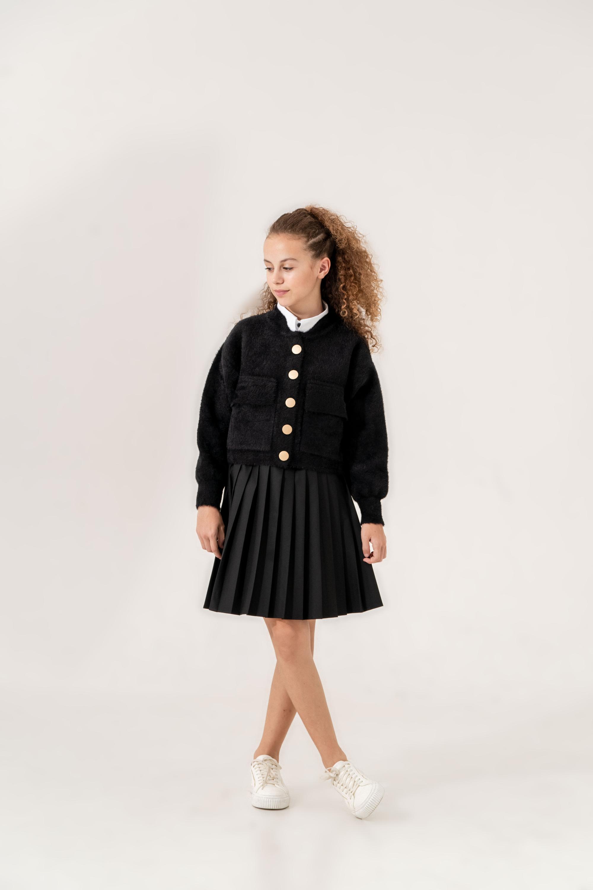 LOCO LOCO Sakallı Kız Ceket - Siyah