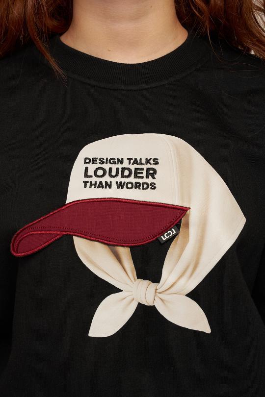 LOCO LOCO Şapkalı Kız Sweat - Siyah