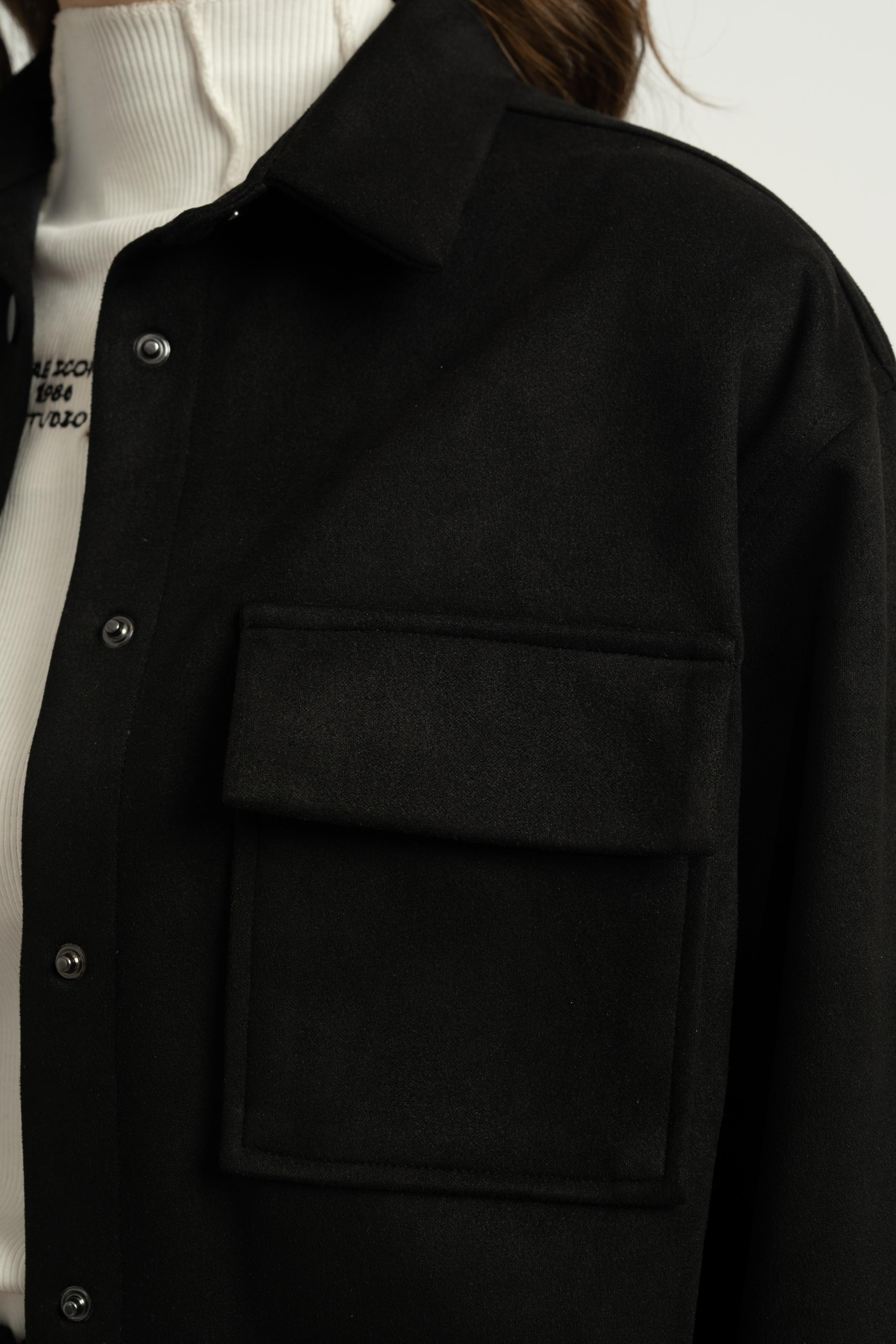 LOCO LOCO Süet Gömlek Ceket - Siyah