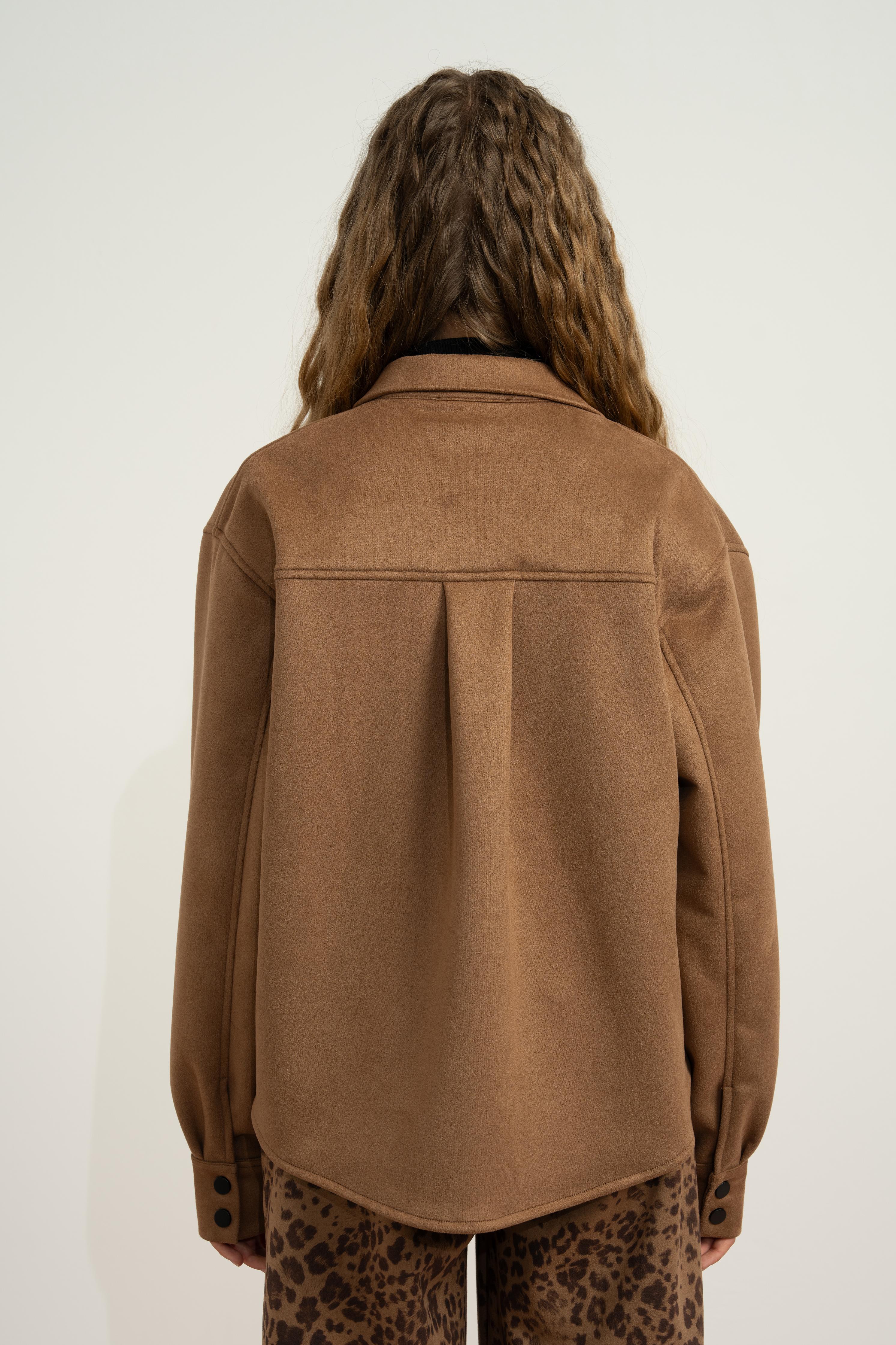 LOCO LOCO Süet Gömlek Ceket - Vizon