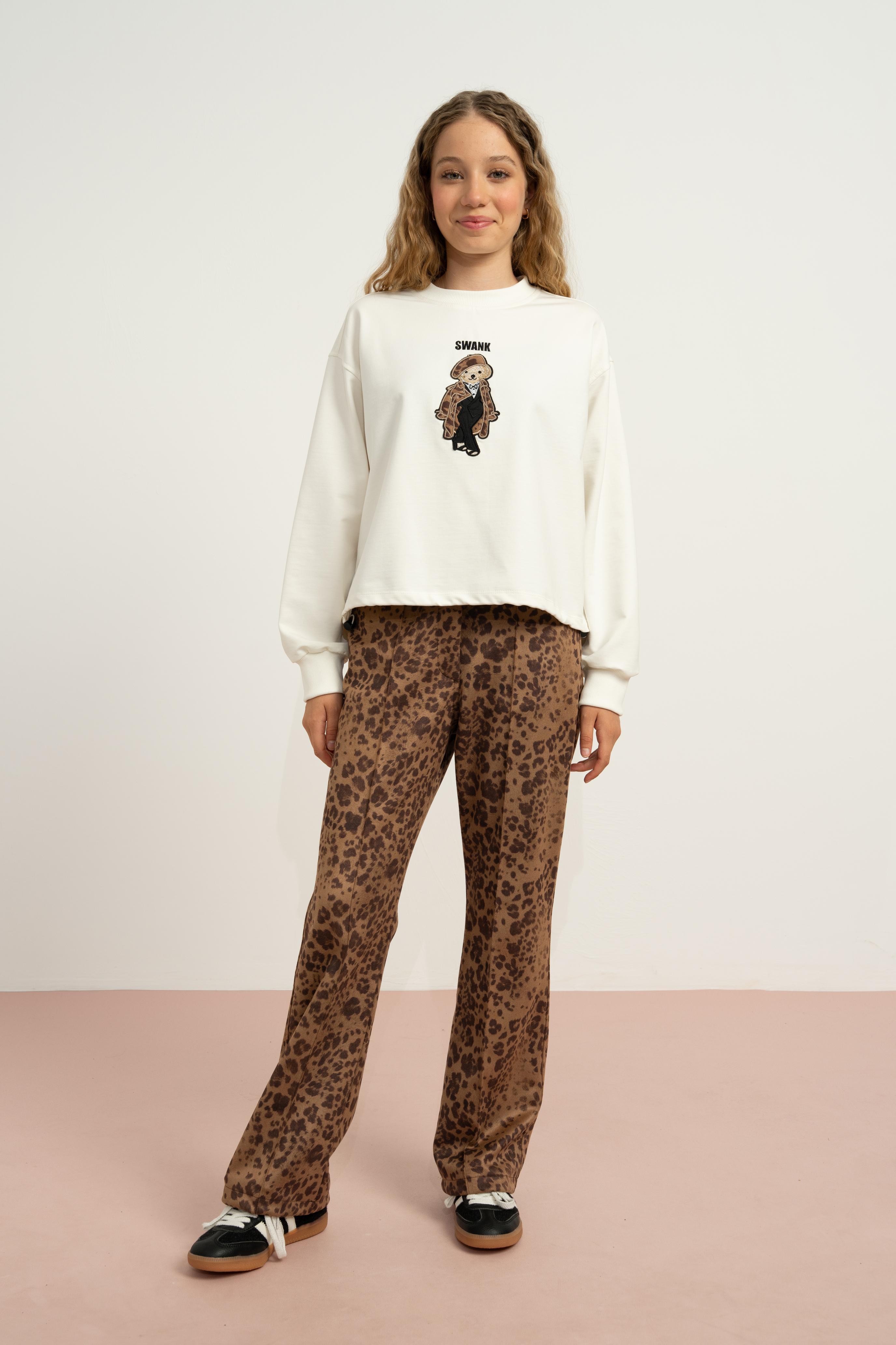 LOCO LOCO Swank Kız Sweat - Ekru