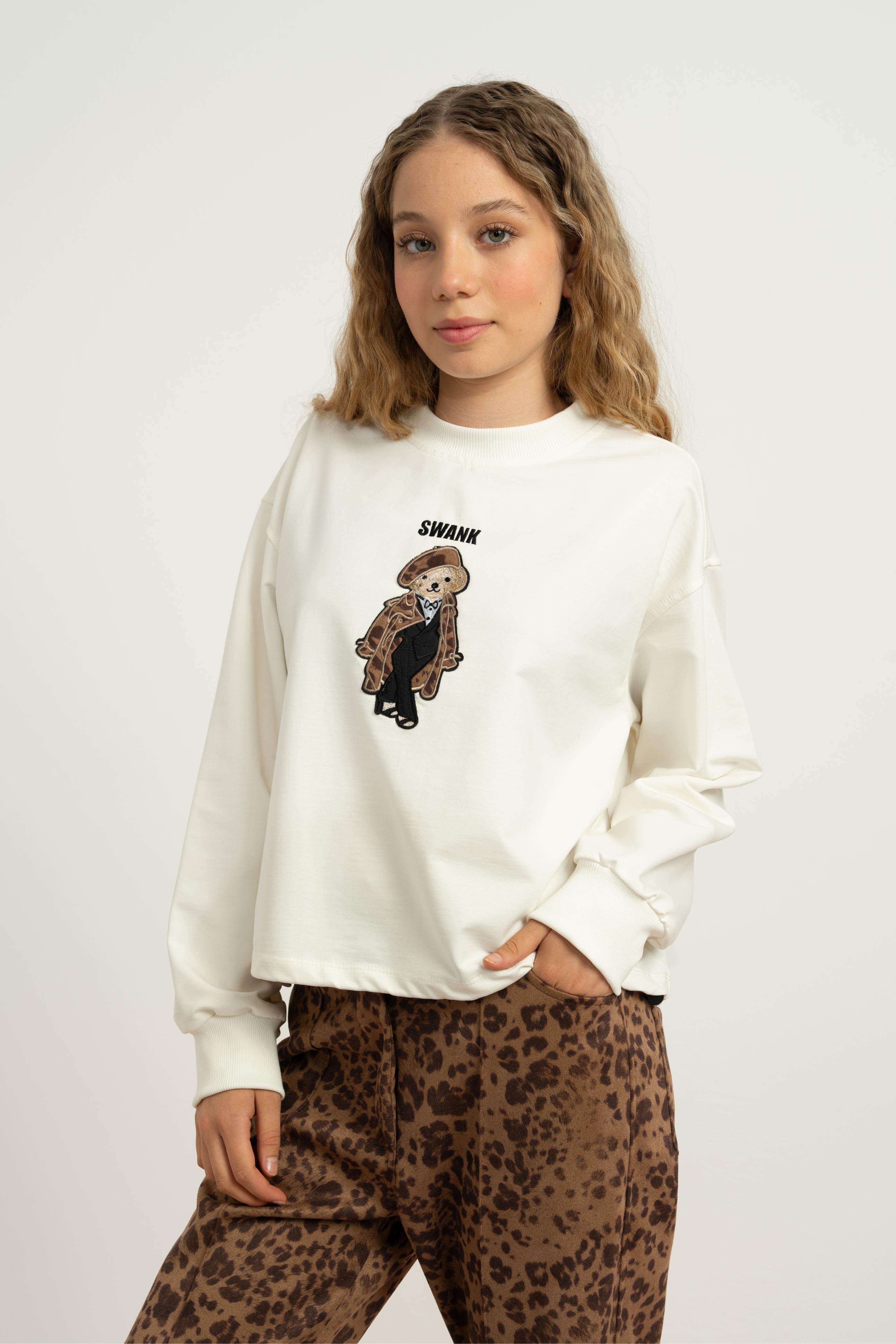 LOCO LOCO Swank Kız Sweat - Ekru