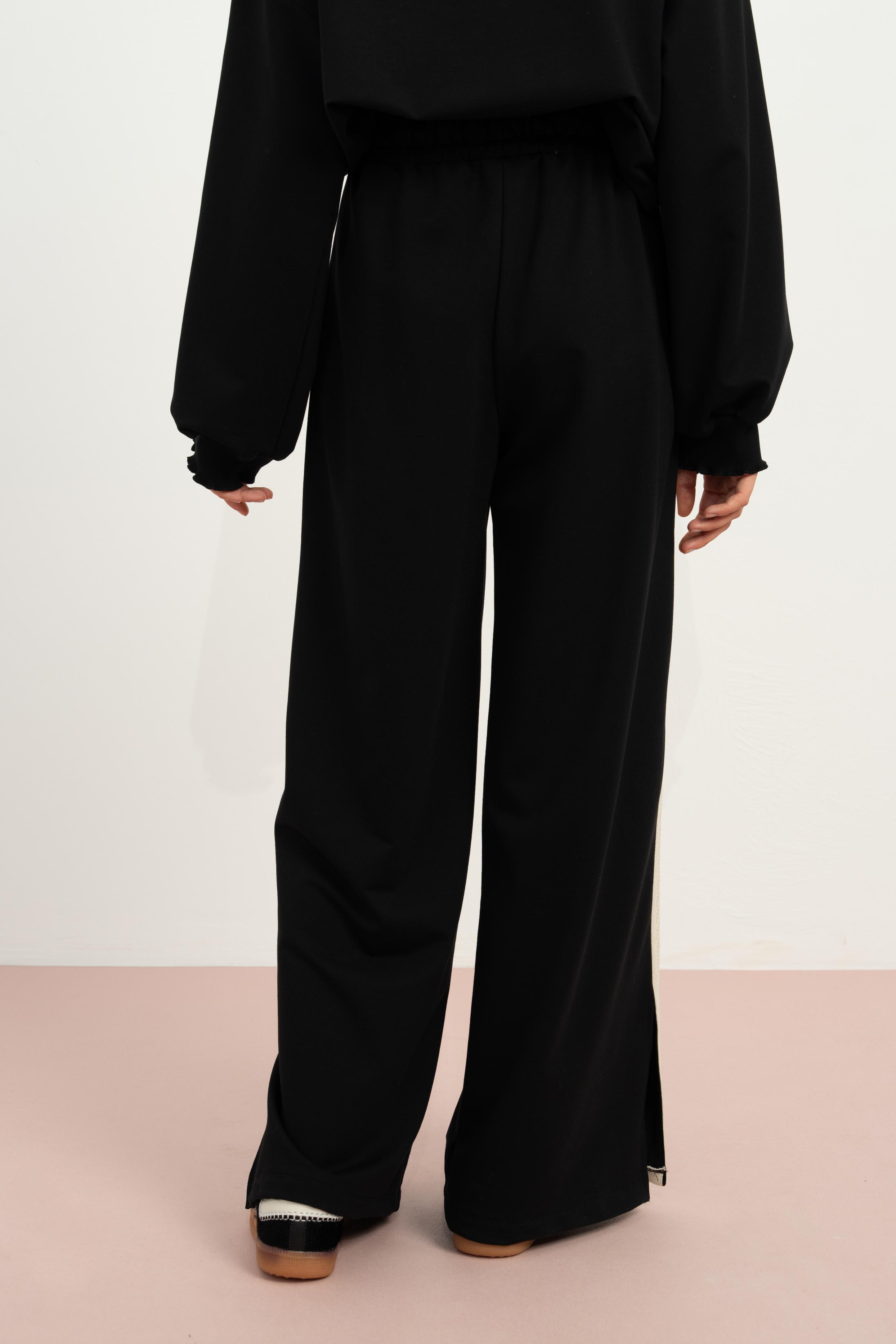 LOCO LOCO Yanları Dantelli Pantolon - Siyah