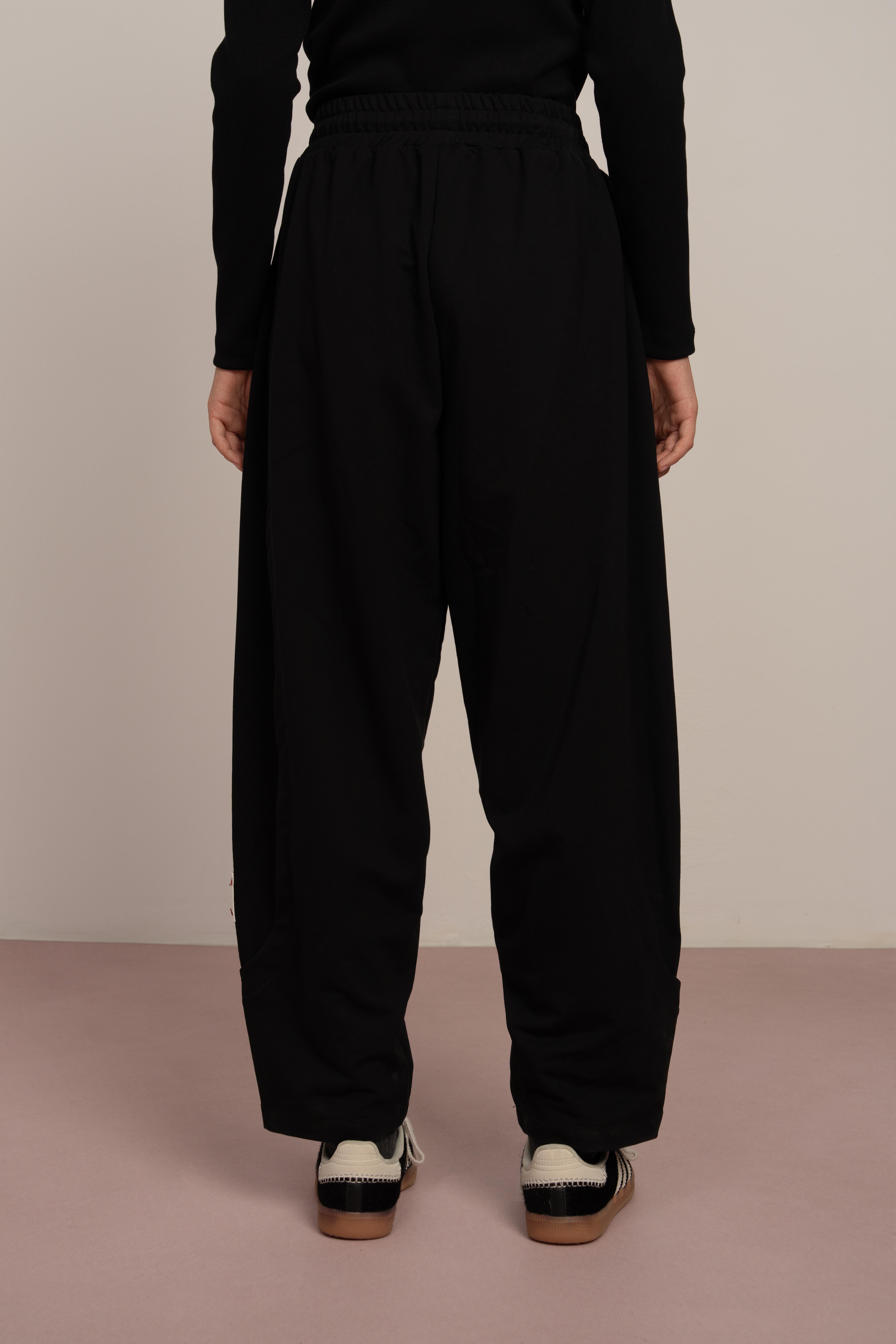 LOCO LOCO Yanları Fitilli Pantolon - Siyah