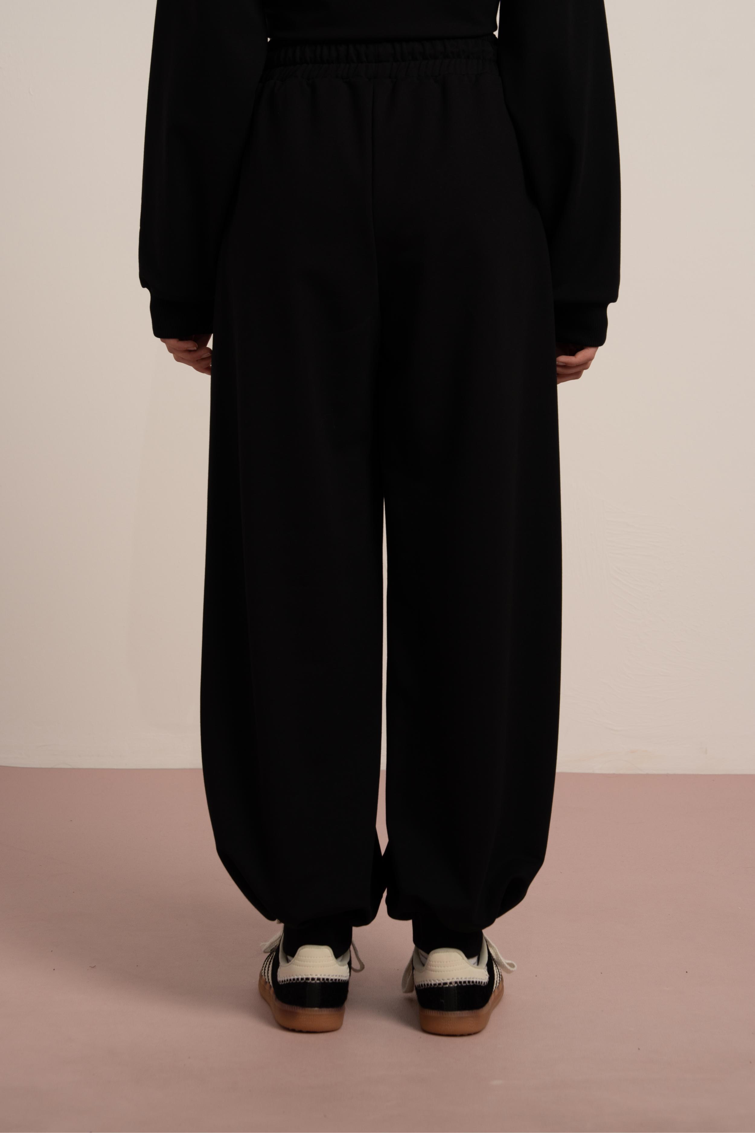 LOCO LOCO Yanları Pliseli Pantolon - Siyah