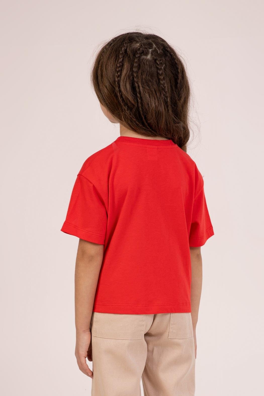 Love Baskılı Kız Tshirt - Kırmızı