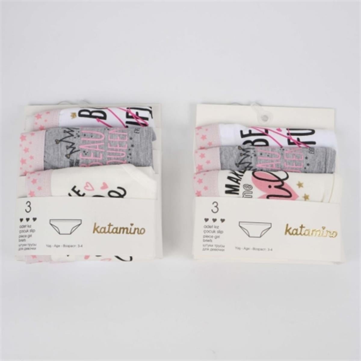 MAKELE 3'LÜ KIZ SLİP SET
