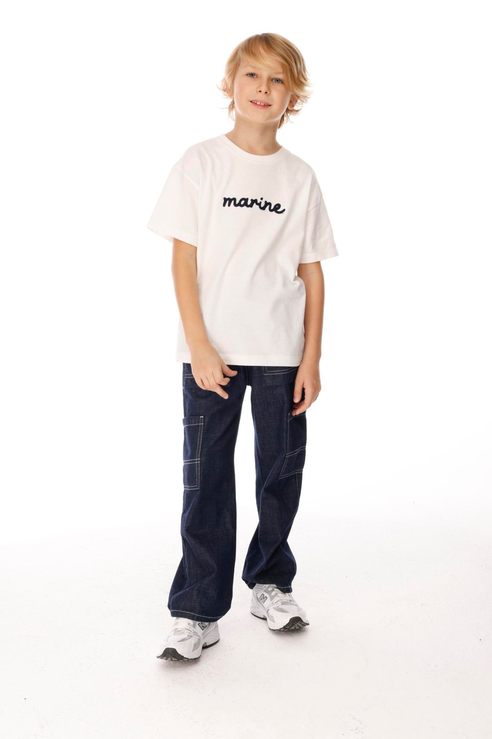 Marine Erkek Çocuk Tişört - Beyaz