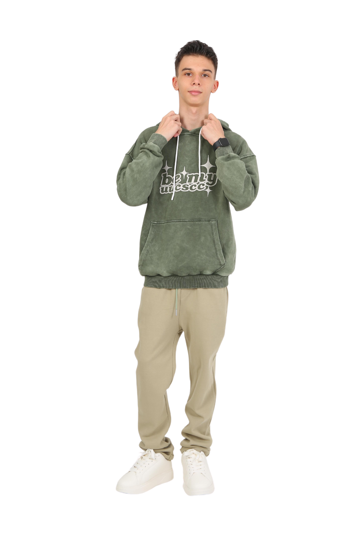 Marions Beli Lastikli Pantolon - Yeşil