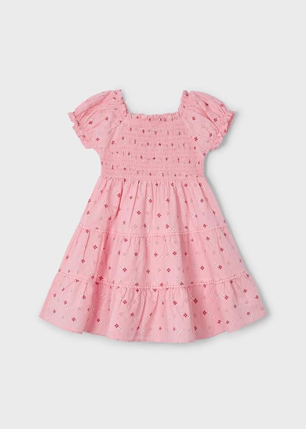 MAYORAL Arı Kovanlı Kız Elbise - Pembe