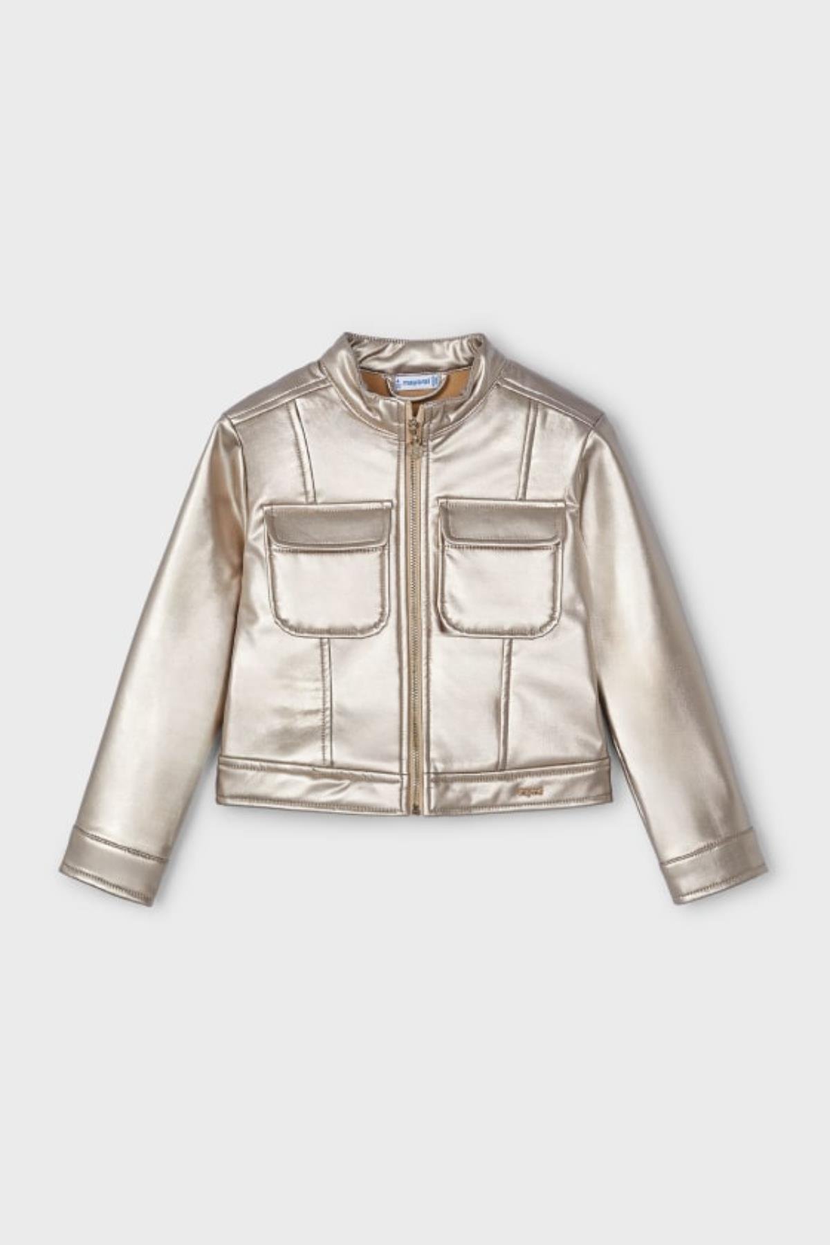 Mayoral Cepli Kız Deri Ceket - Vizon