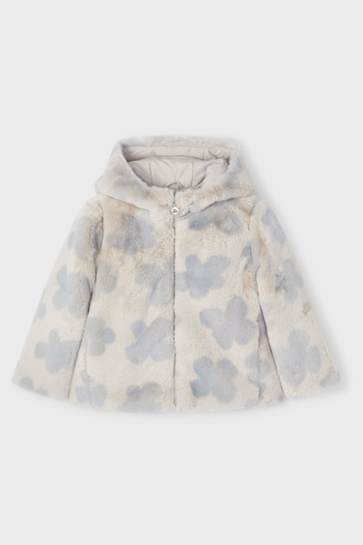 Mayoral Çiçek Desenli Tüylü Mont - Gri