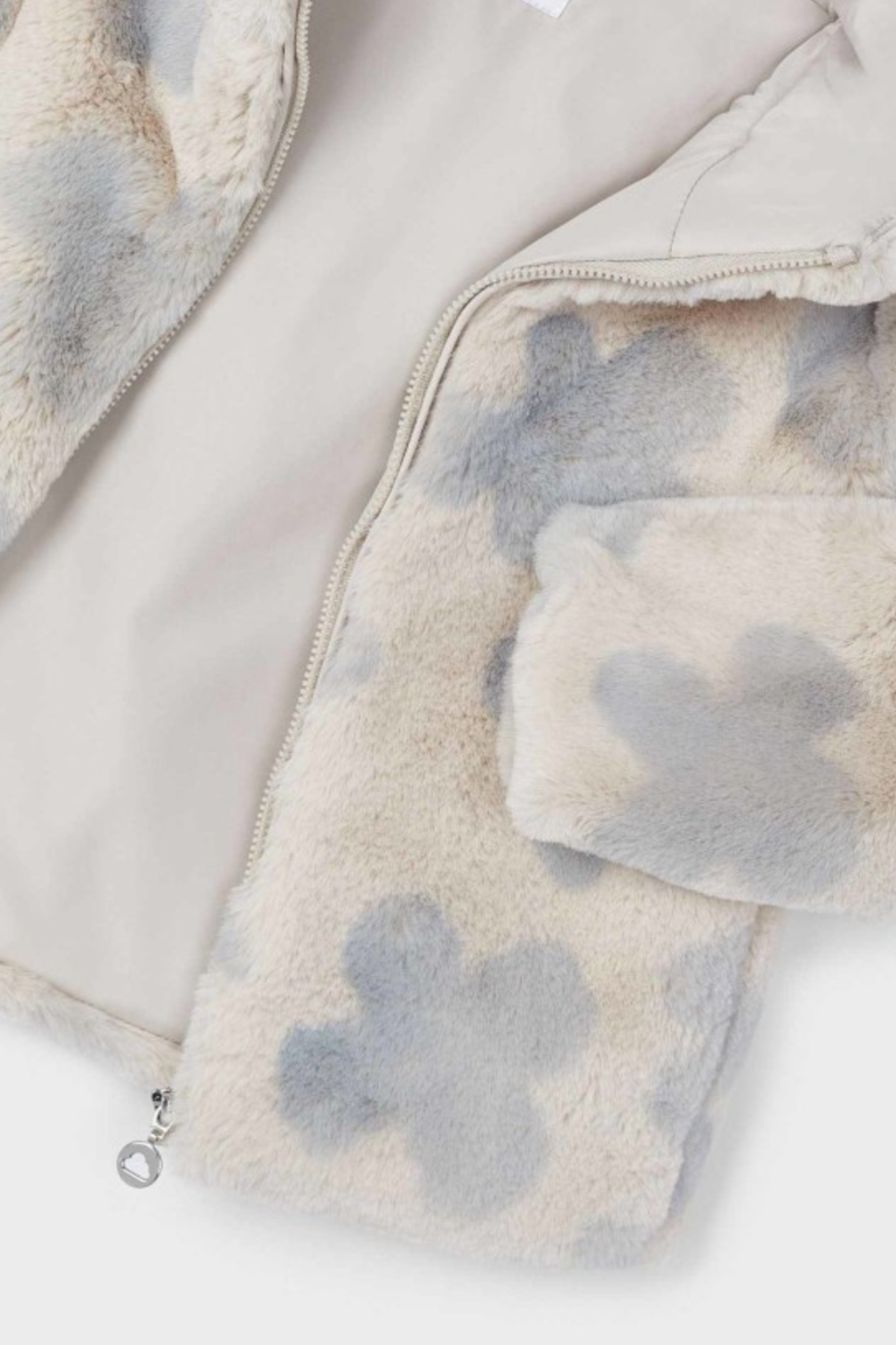 Mayoral Çiçek Desenli Tüylü Mont - Gri