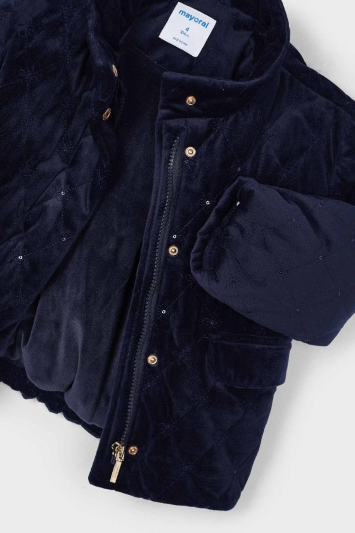 Mayoral Çiçek Detaylı Süet Ceket - Lacivert