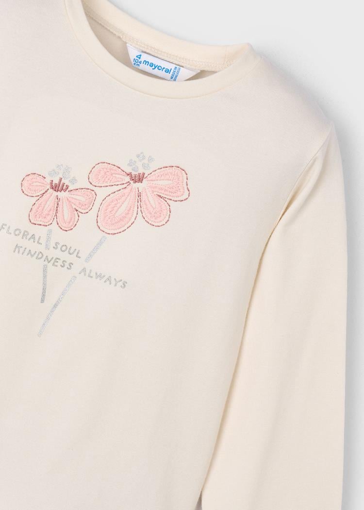 MAYORAL Çiçekli Kız Badi - Ekru