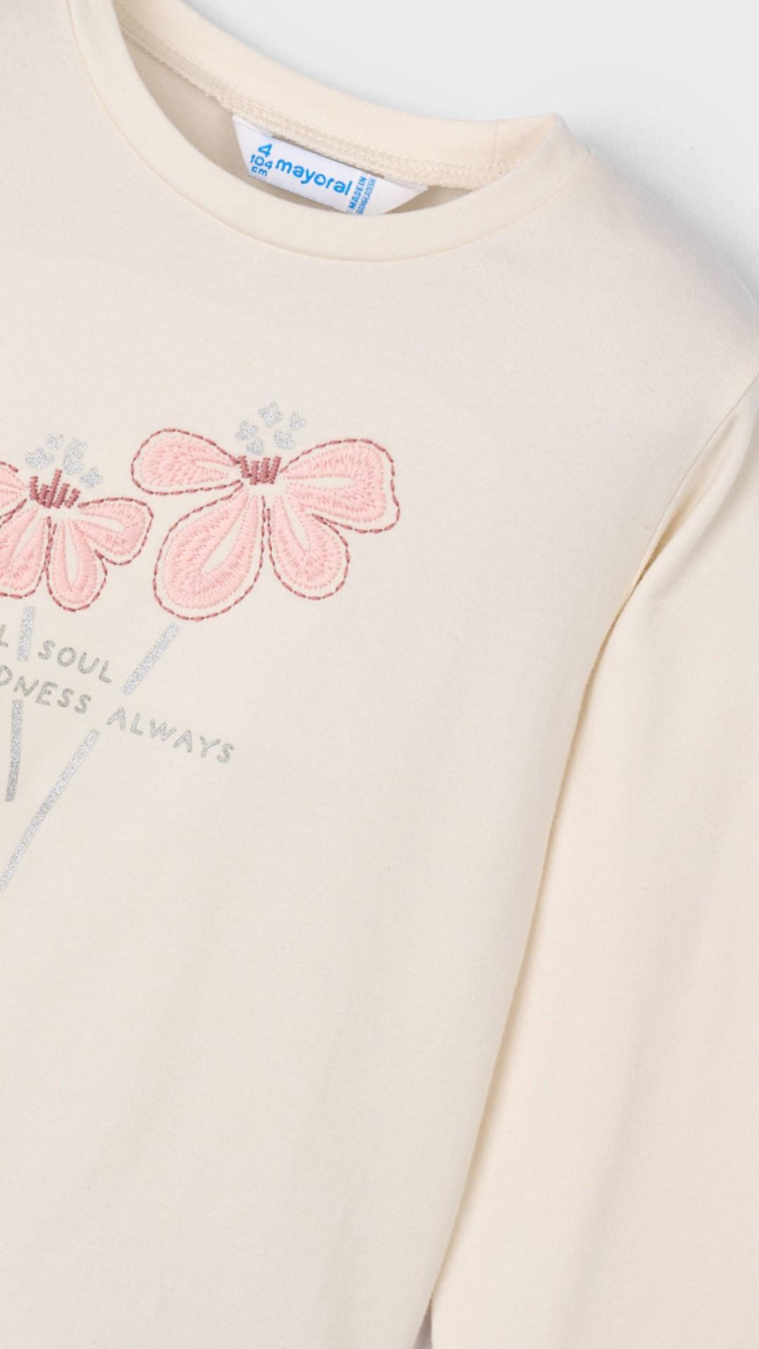 MAYORAL Çiçekli Kız Badi - Ekru