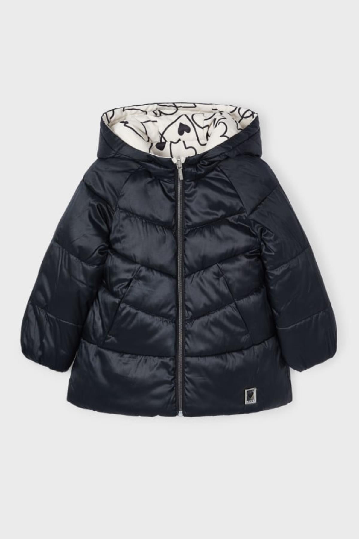 Mayoral Çift Taraflı Kalpli Kız Mont - Siyah