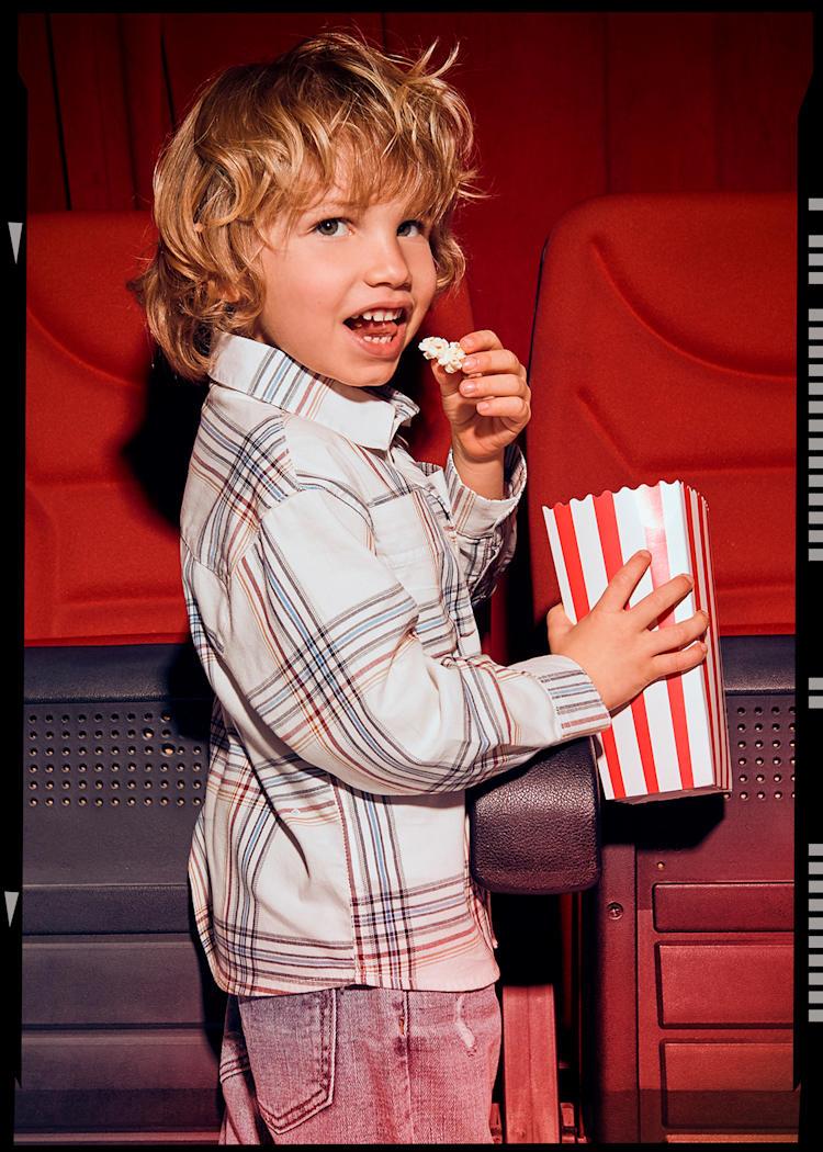 MAYORAL Ekose Uzun Kol Erkek Gömlek - Bej