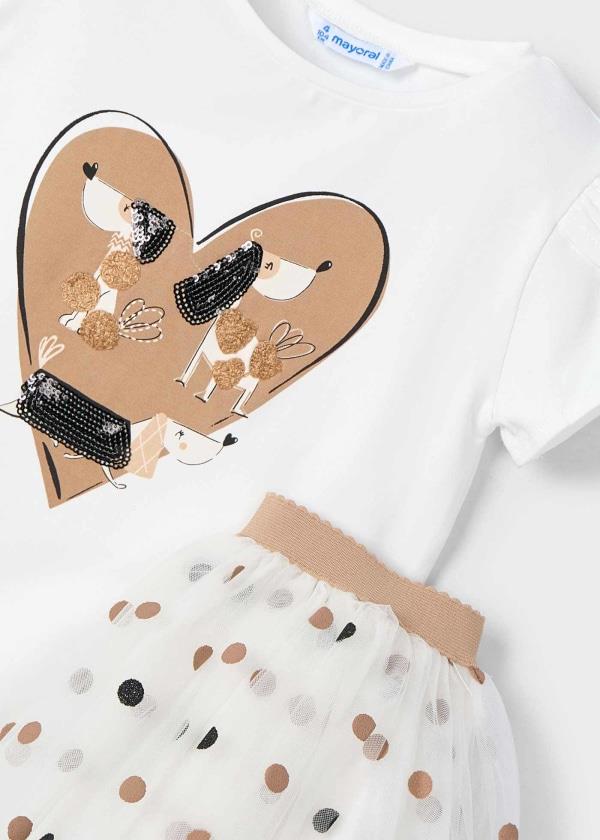 MAYORAL Kalpli Tütülü Takım - Ekru