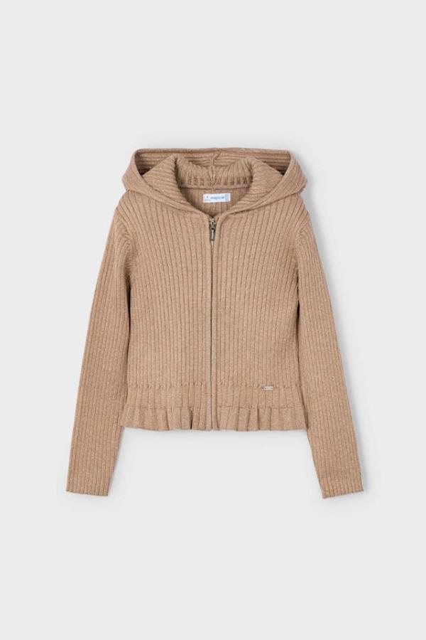 MAYORAL Kapşonlu Kız Hırka - Karamel