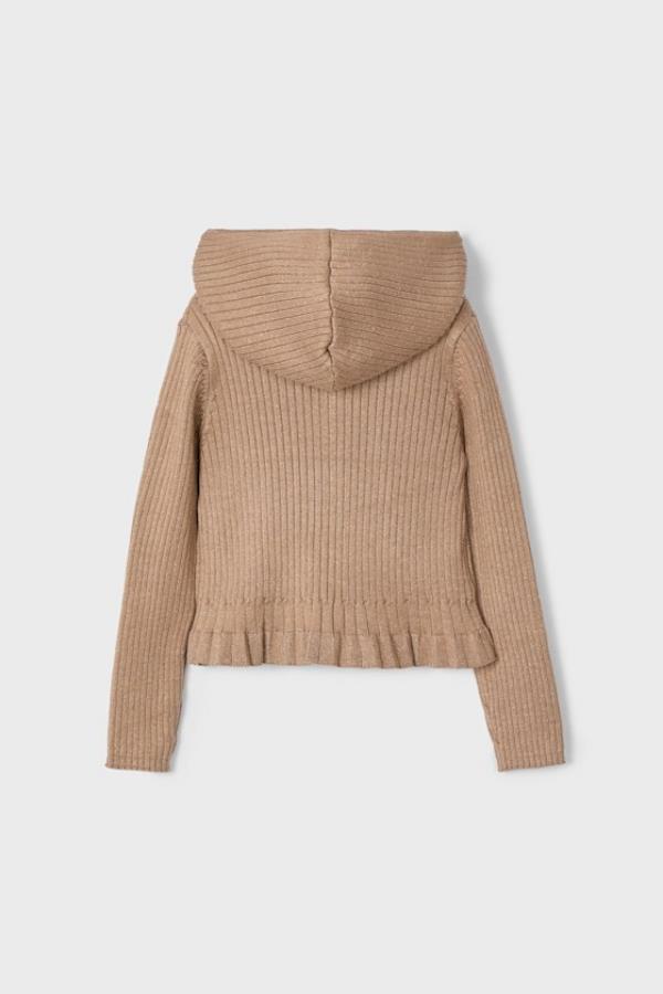 MAYORAL Kapşonlu Kız Hırka - Karamel