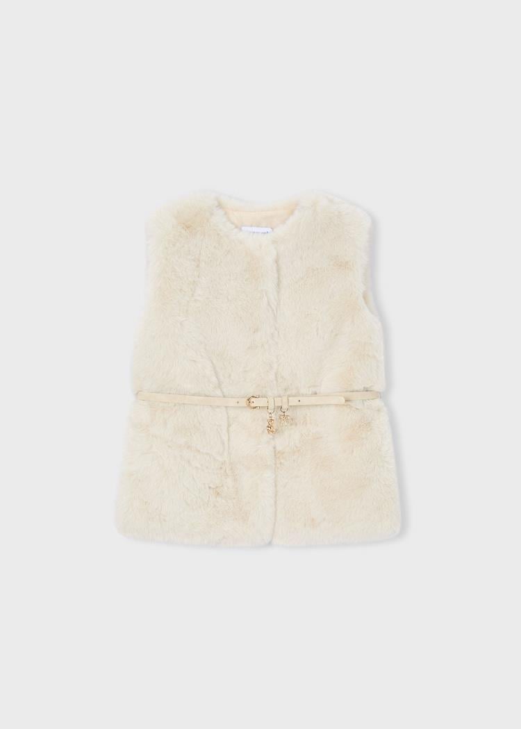 MAYORAL Kemerli Kürk Kız Yelek - Bej