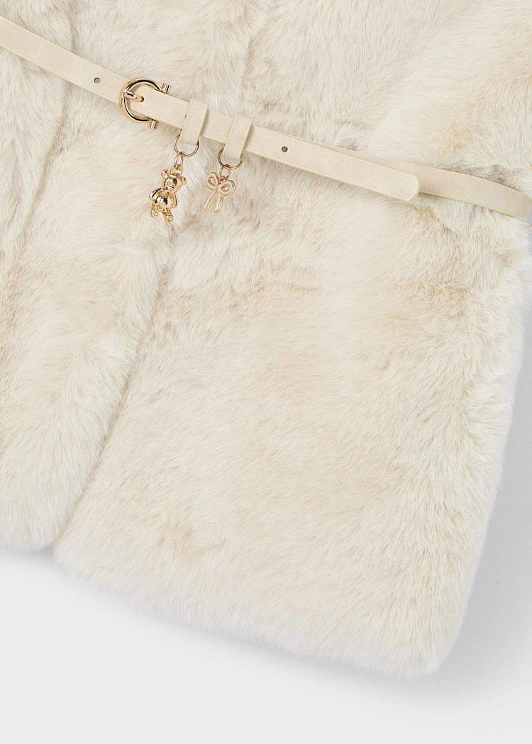 MAYORAL Kemerli Kürk Kız Yelek - Bej