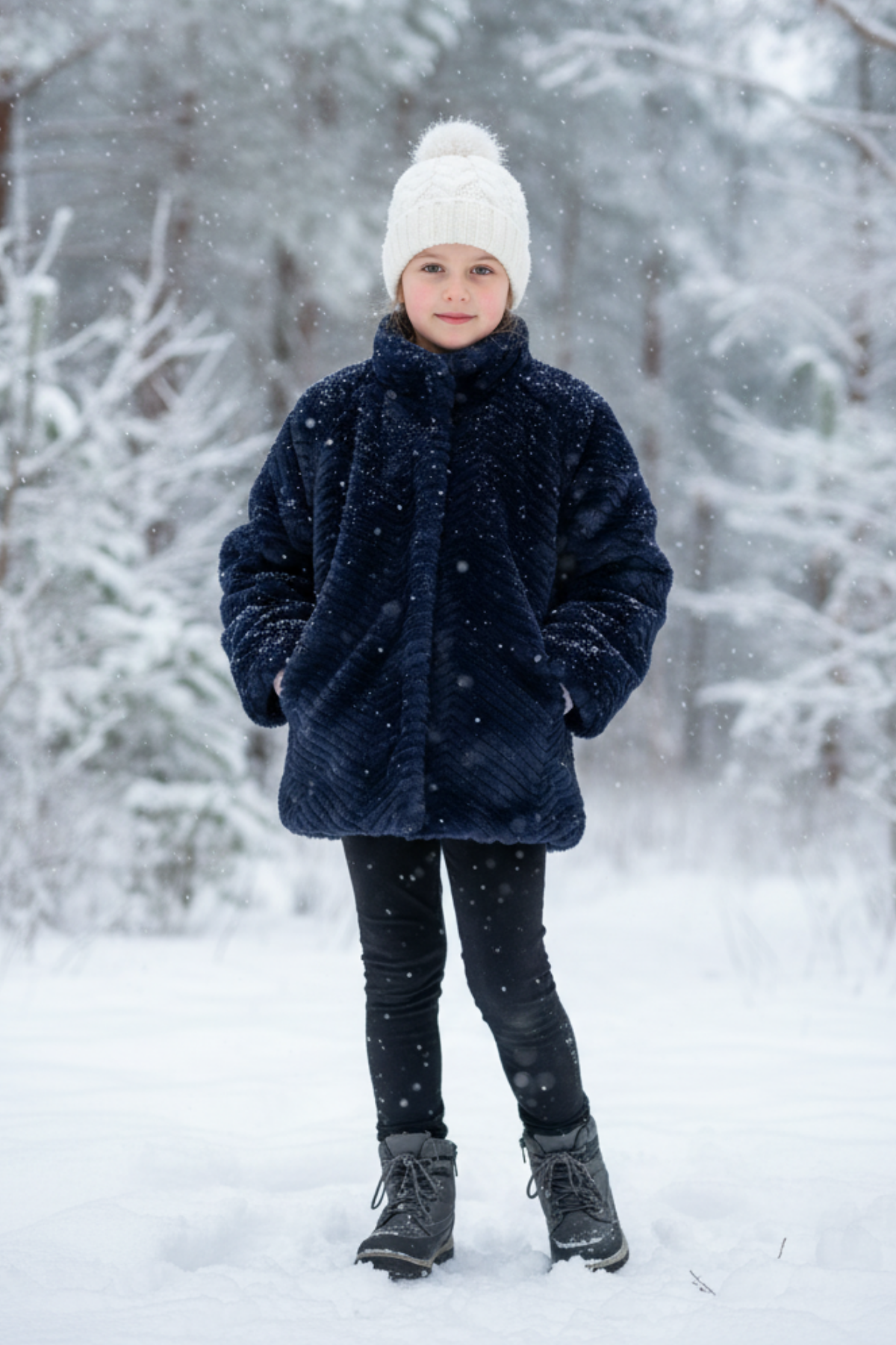 MAYORAL Kürk Kız Mont - Lacivert