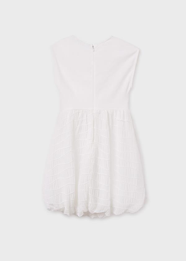 MAYORAL Omuz Büzgülü Elbise - Krem