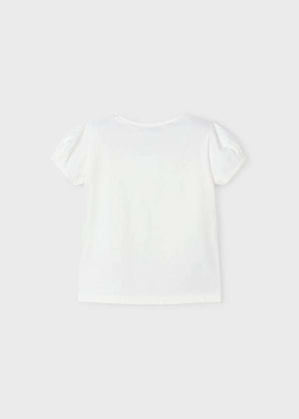 MAYORAL Önü Dantelli Tişört - Ekru