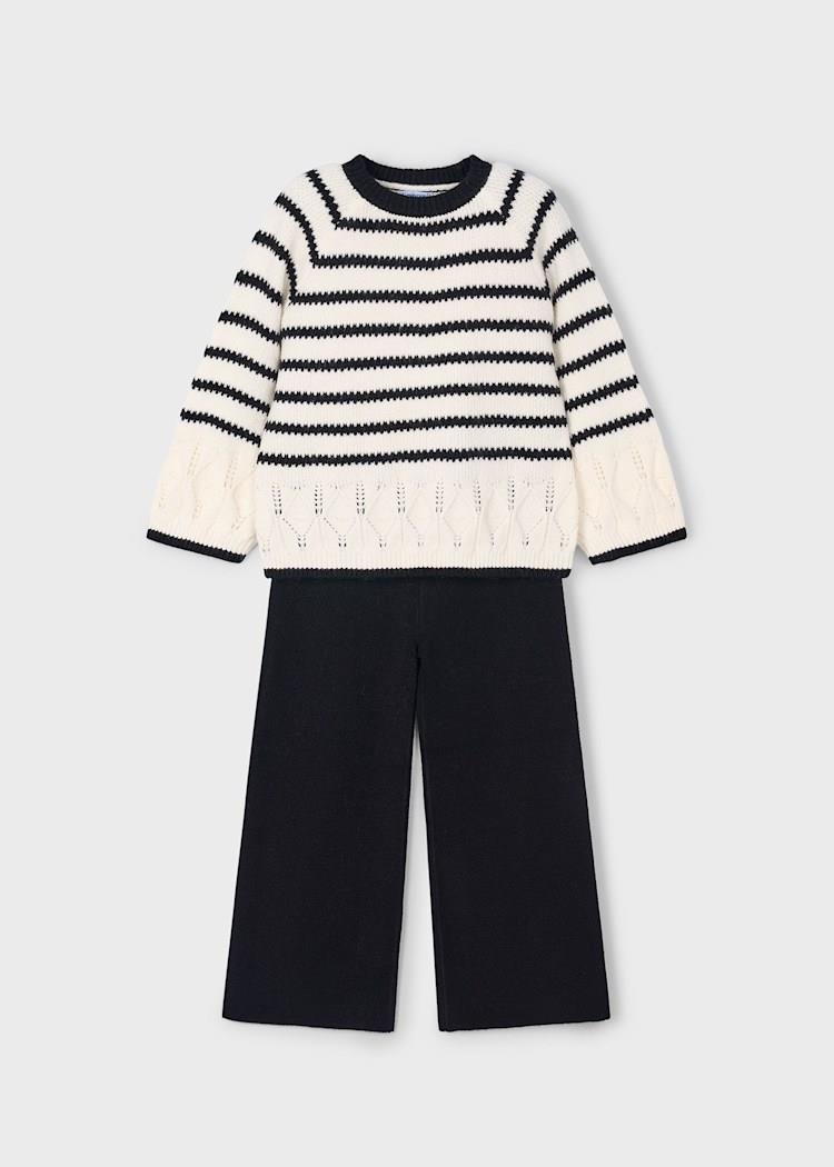 MAYORAL Örgü Kazaklı Pantolonlu Takım - Siyah