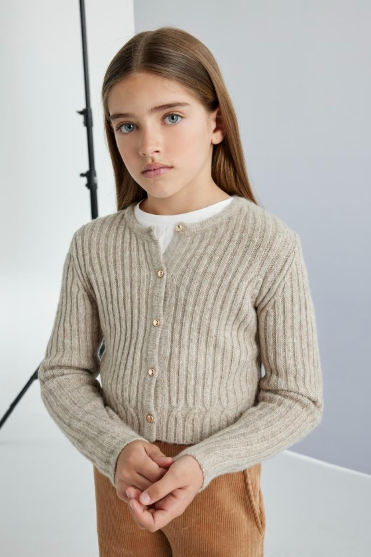 Mayoral Örme Kız Hırka - Bej