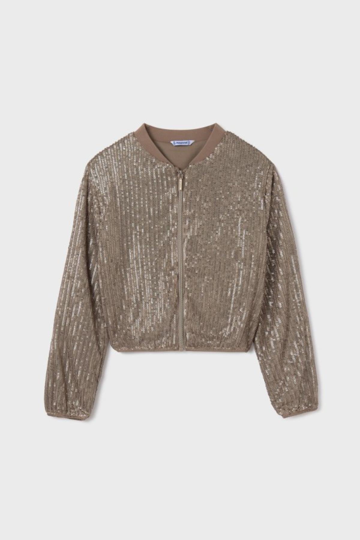 Mayoral Payetli Kız Ceket - Kahverengi