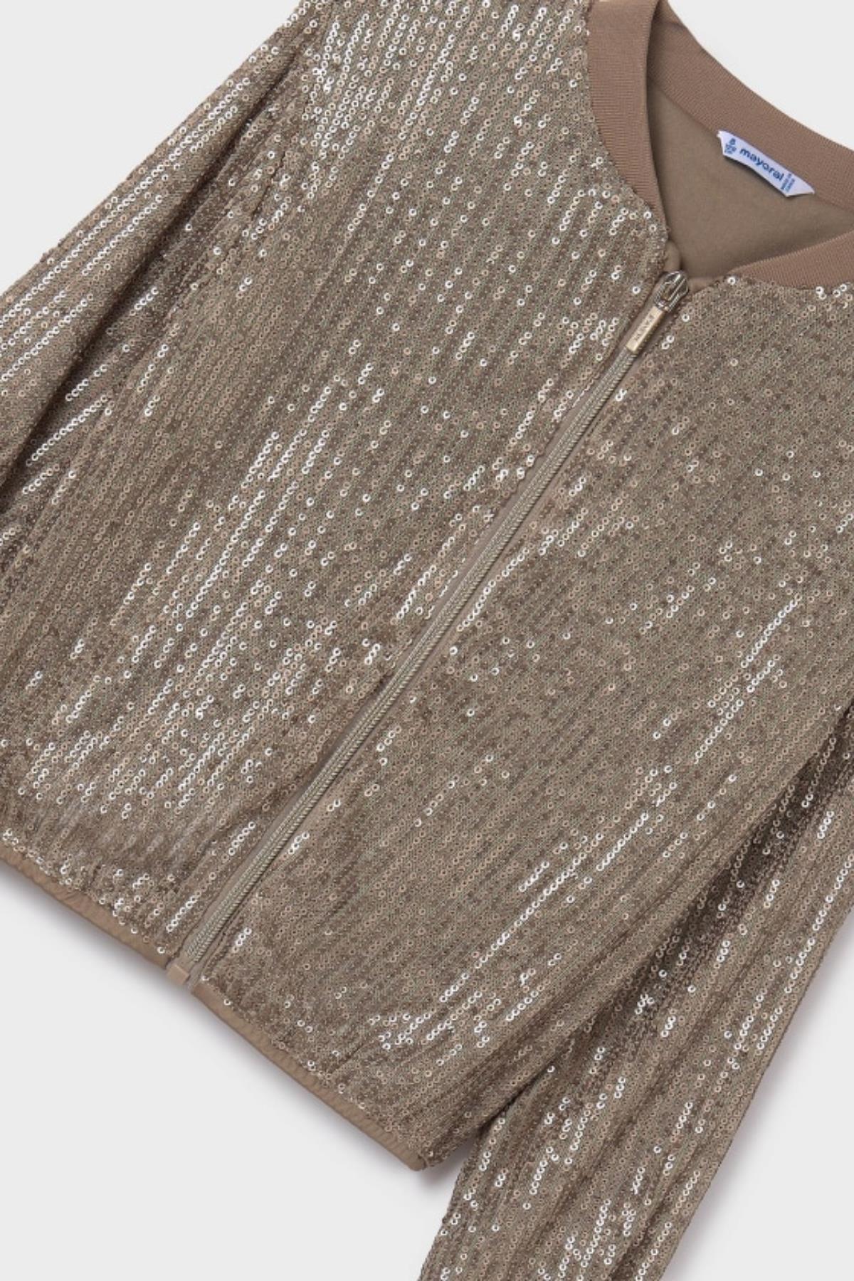 Mayoral Payetli Kız Ceket - Kahverengi