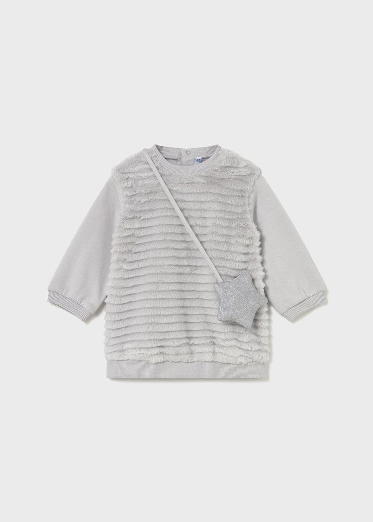 MAYORAL Peluş Çantalı Elbise - Gri