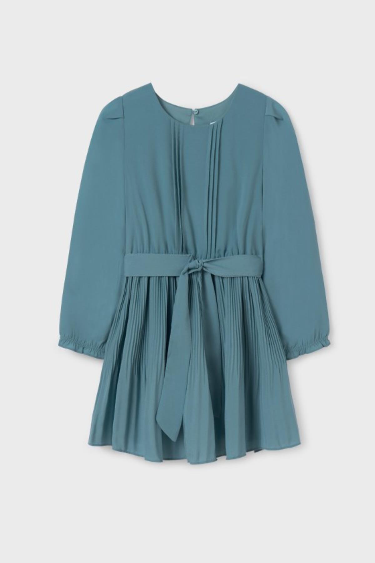 Mayoral Pileli Kız Elbise - Yeşil Mint